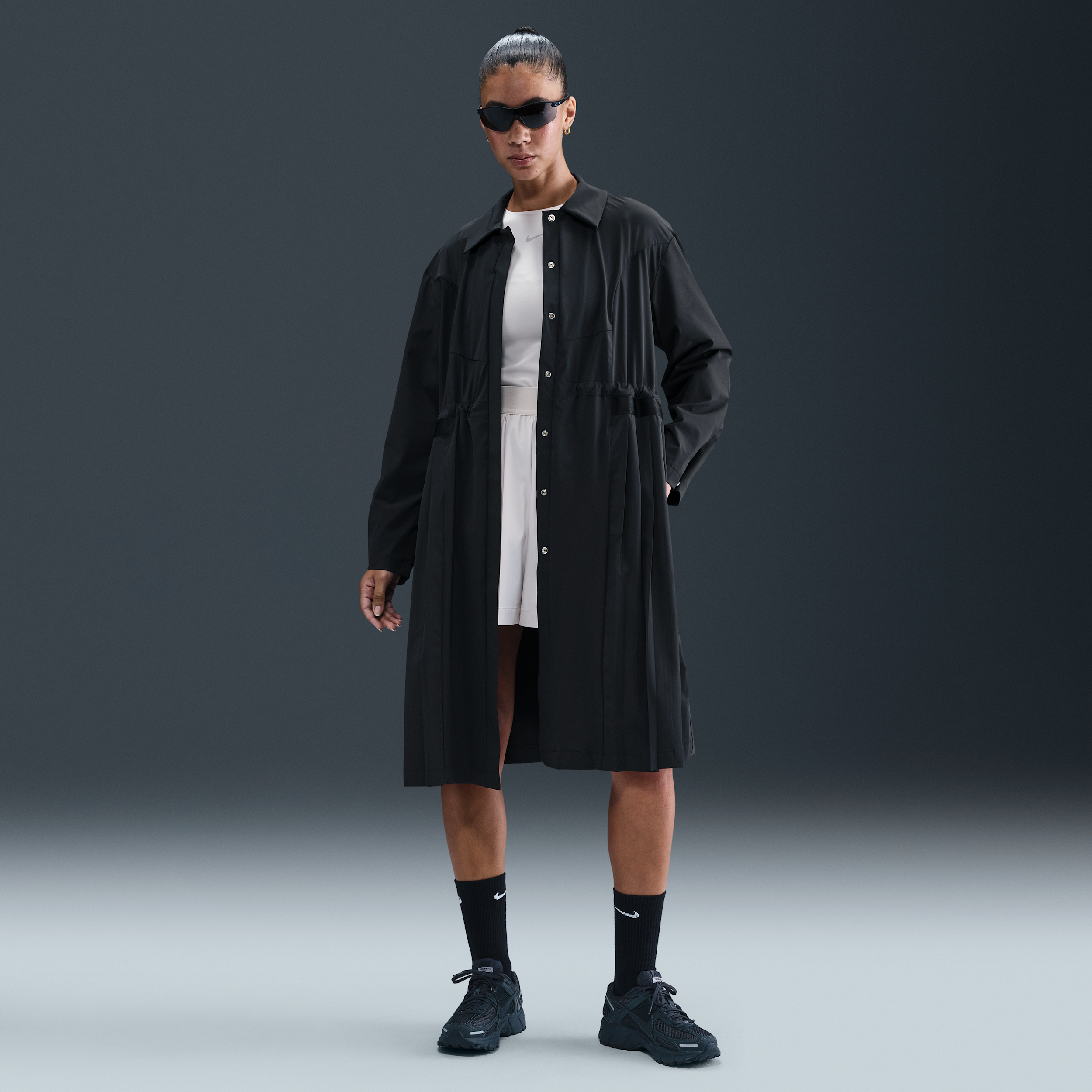 Nike 24.7 Perfectstretch Dri-fit Trench Coat In Black