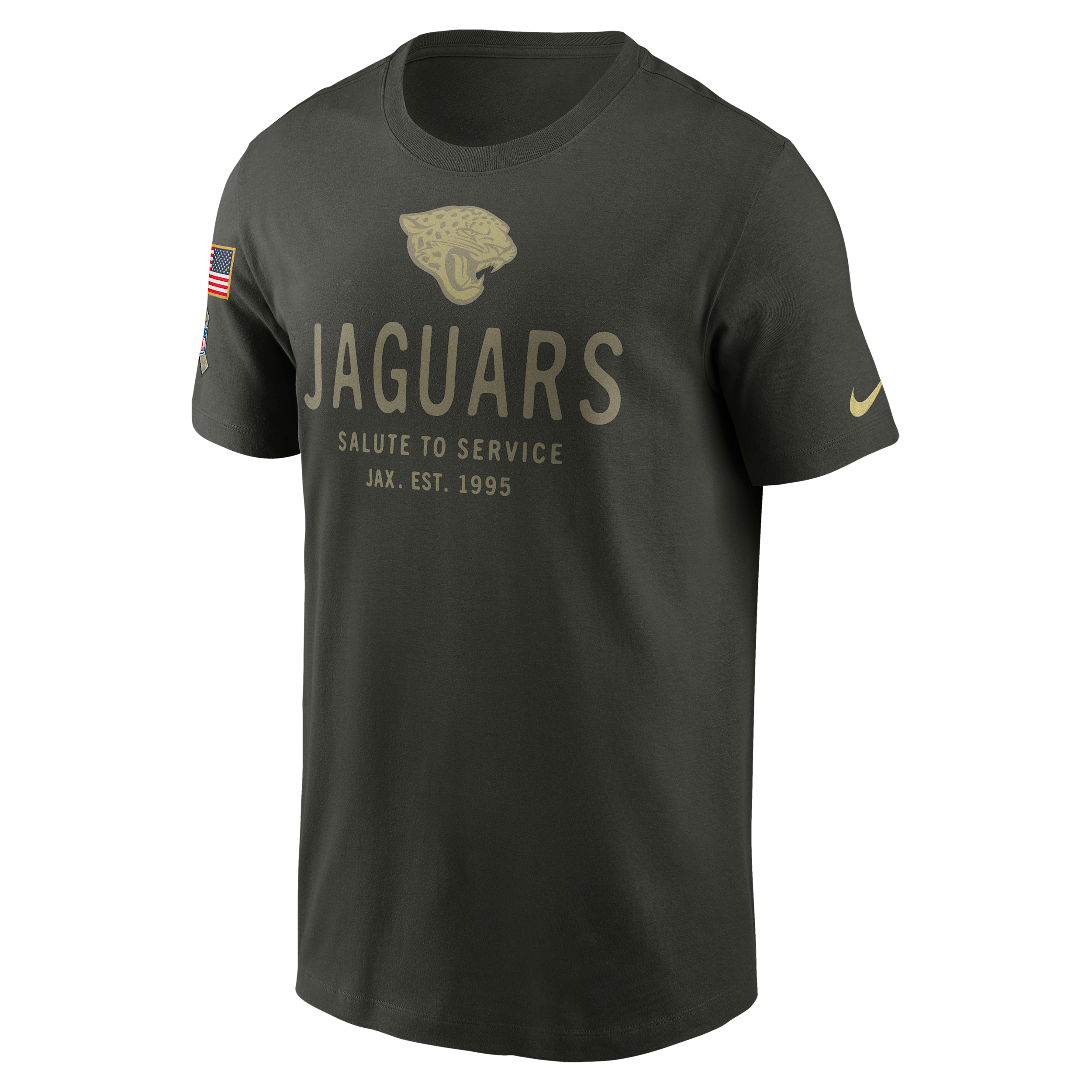 Nike Jacksonville Jaguars Salute To Service Sideline Primary Edge  Women's Dri-fit Nfl T-shirt In Green