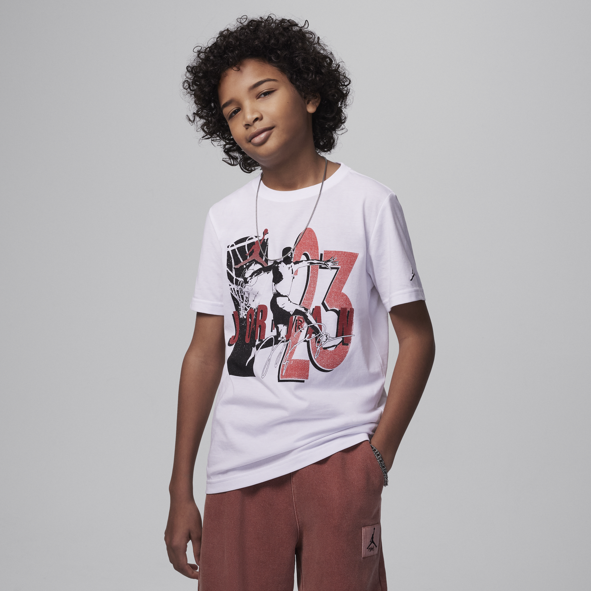Jordan Retro Spec Big Kids' Graphic T-shirt In White