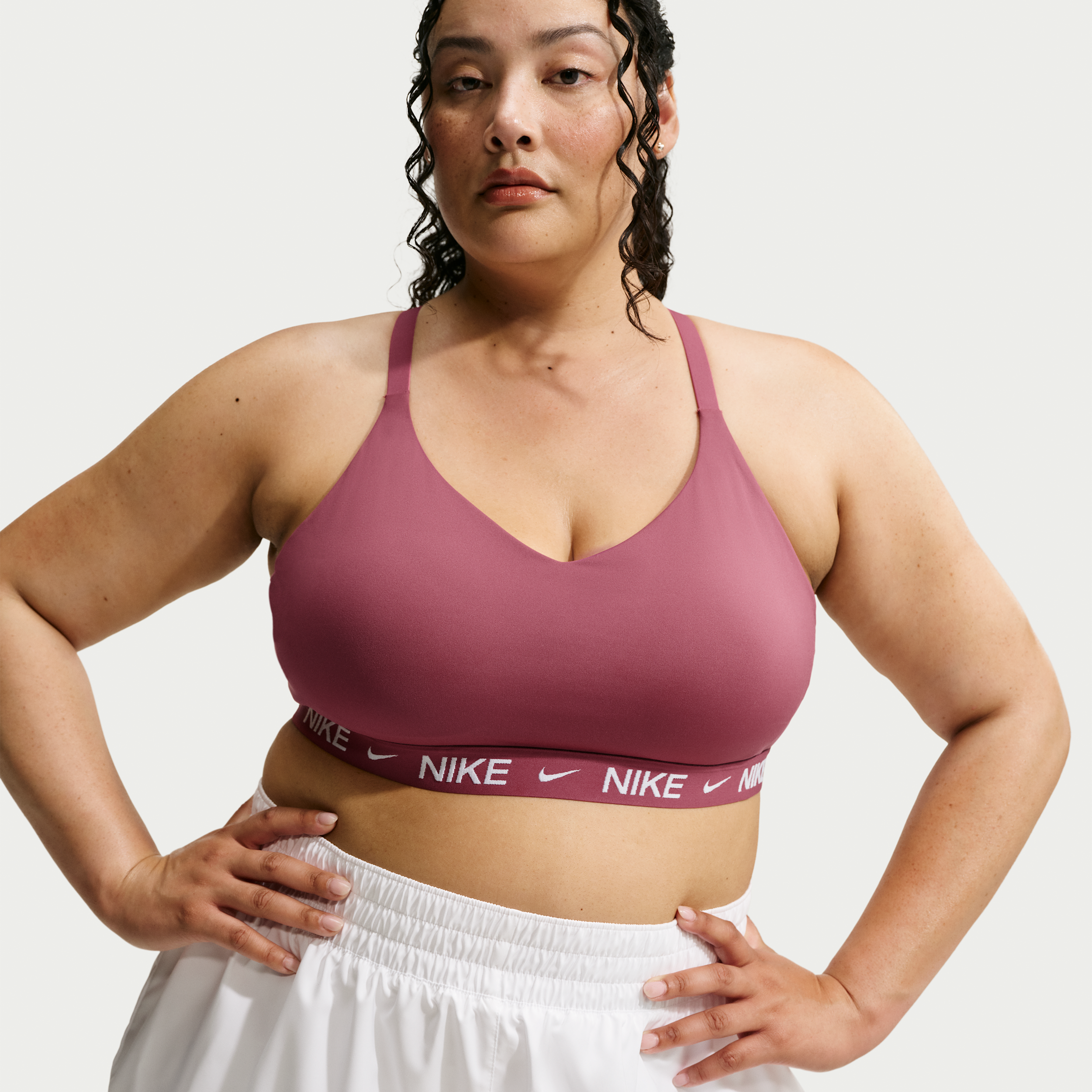 Nike Women's Indy Light Support Padded Adjustable Sports Bra (Plus Size) in Red | FD1064-654