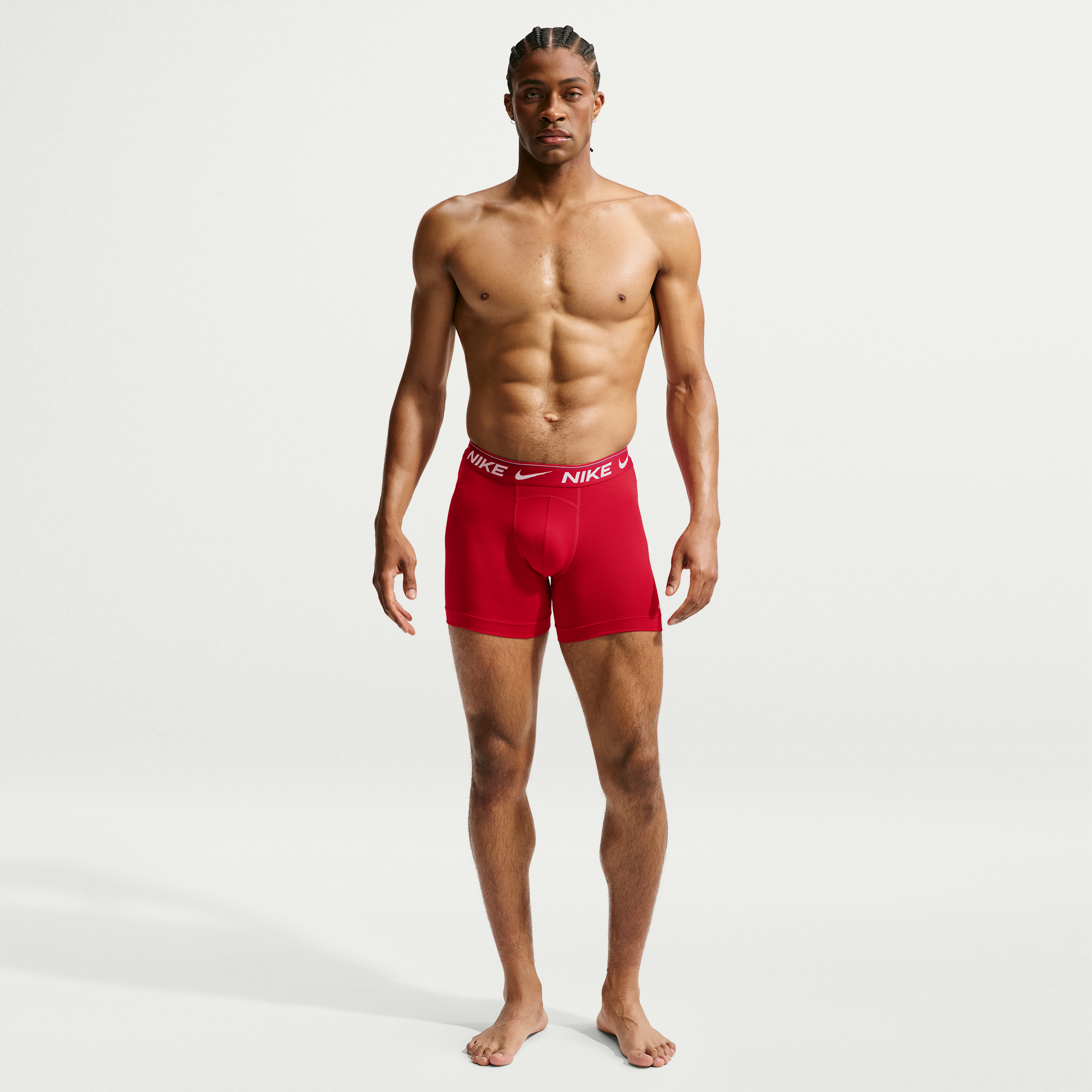 Nike Men's 3-Pack Dri-fit Ultra Comfort Boxer Briefs - Gym Red/Deep Royal Blue/Black