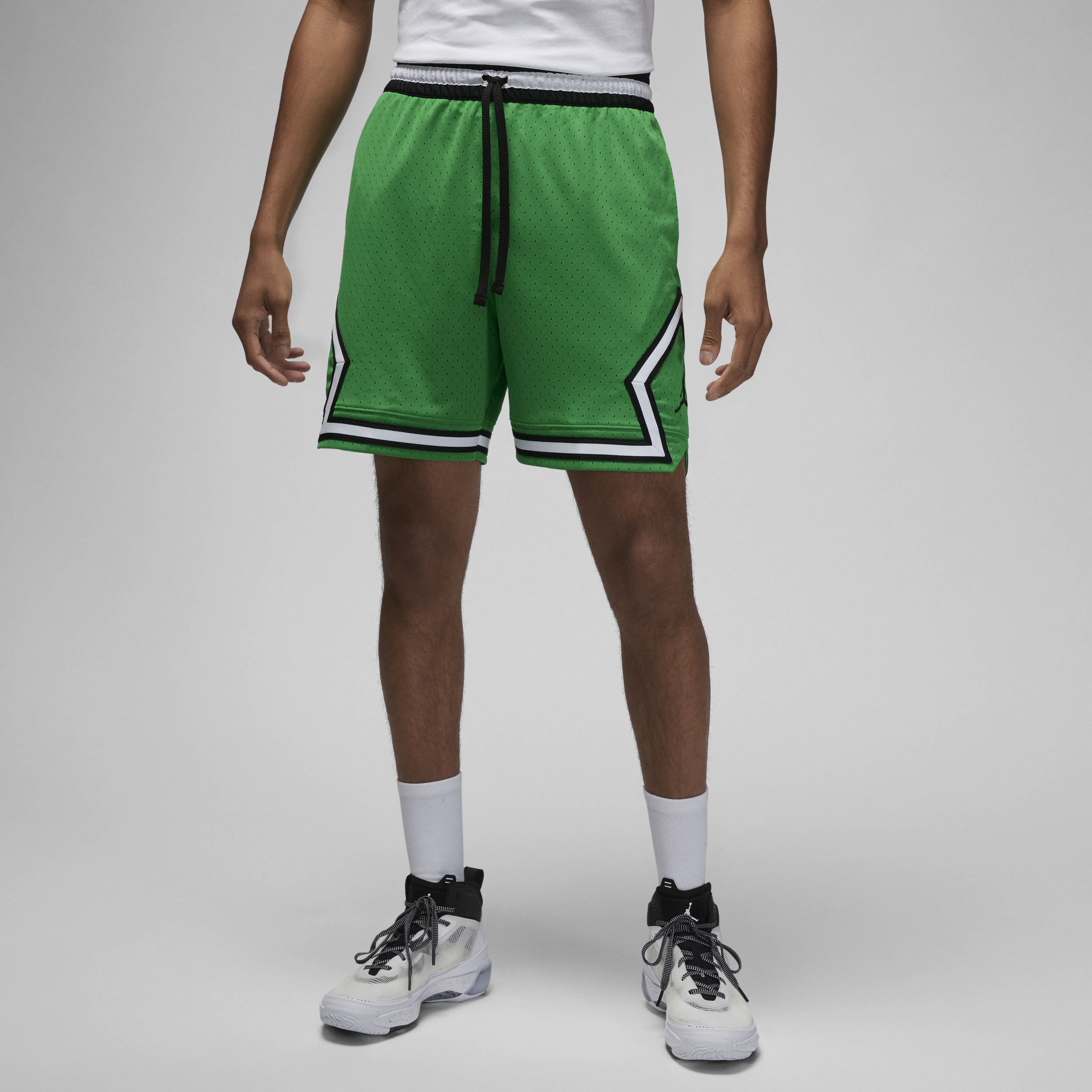 Jordan Dri-fit Essential Diamond Mesh Basketball Shorts In Green