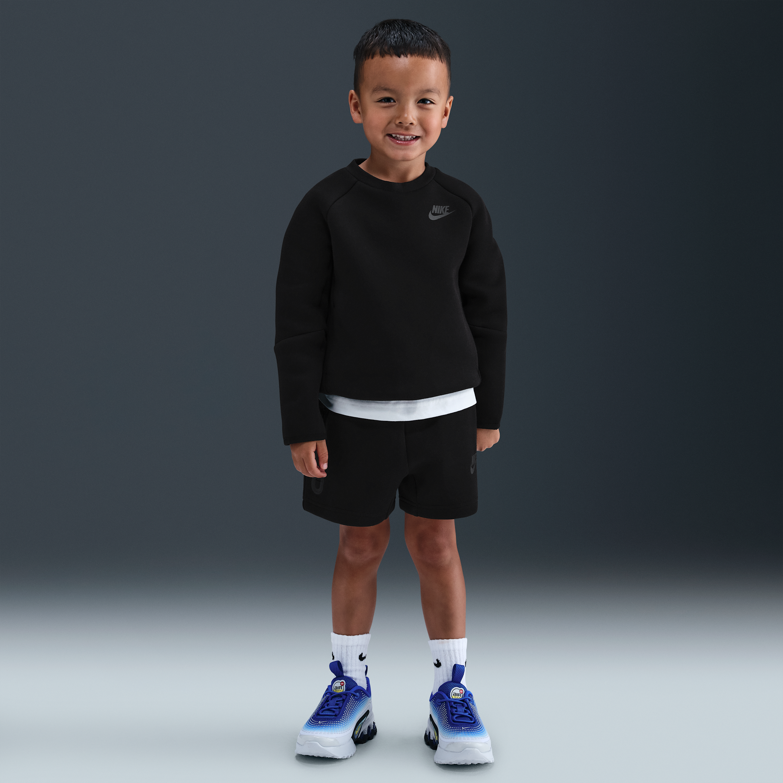 Nike Tech Fleece Toddler 2-piece Shorts Set In Black