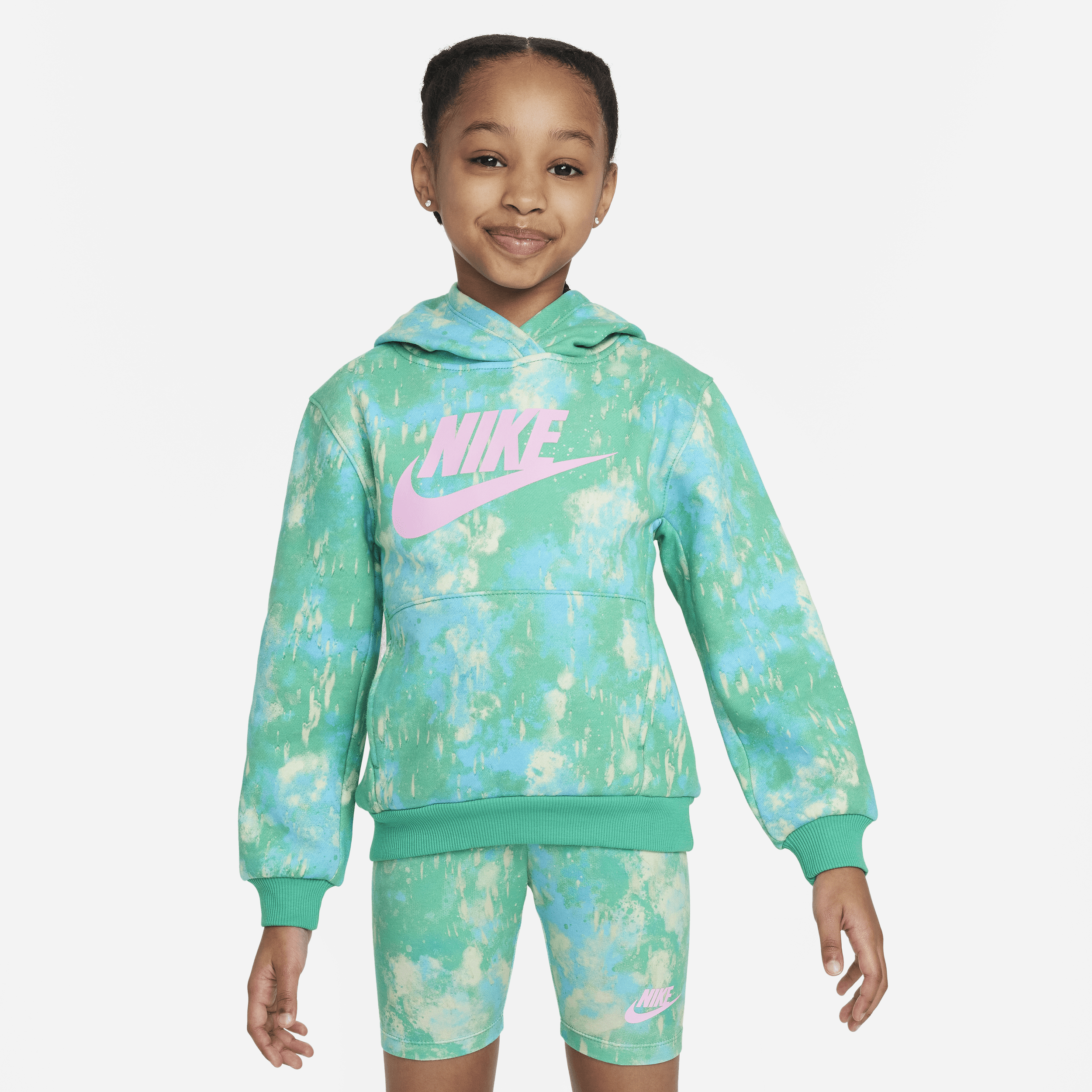 Nike Little Kids' Printed Club Pullover In Green