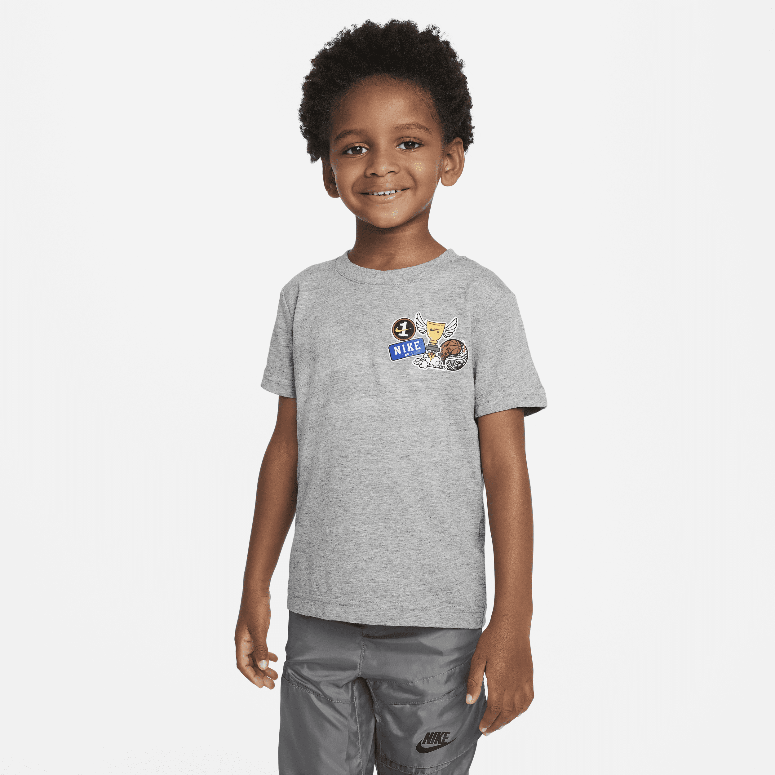 Nike Air Little Kids' T-shirt In Grey