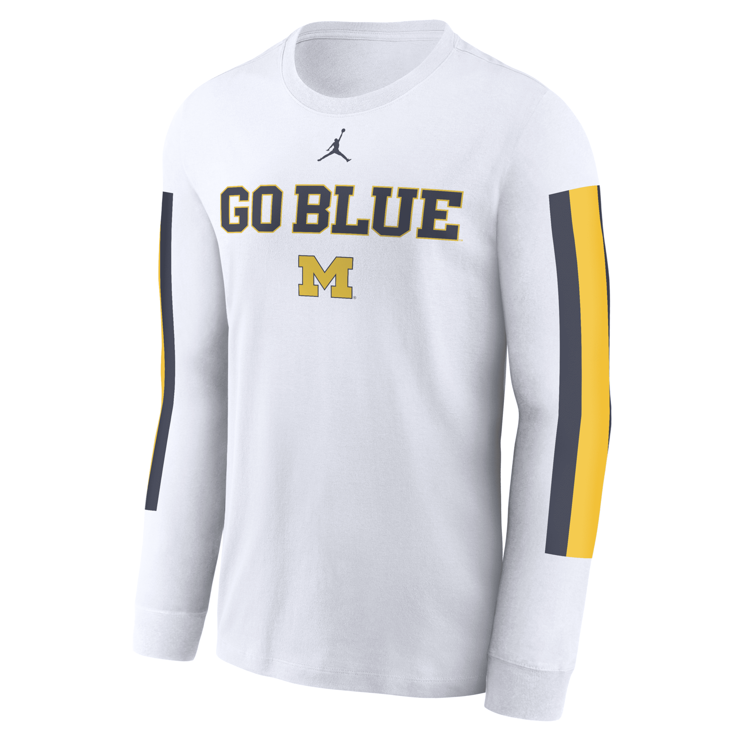 Jordan Men's Michigan Wolverines Local Spirit Slogan College Long-sleeve T-shirt In White