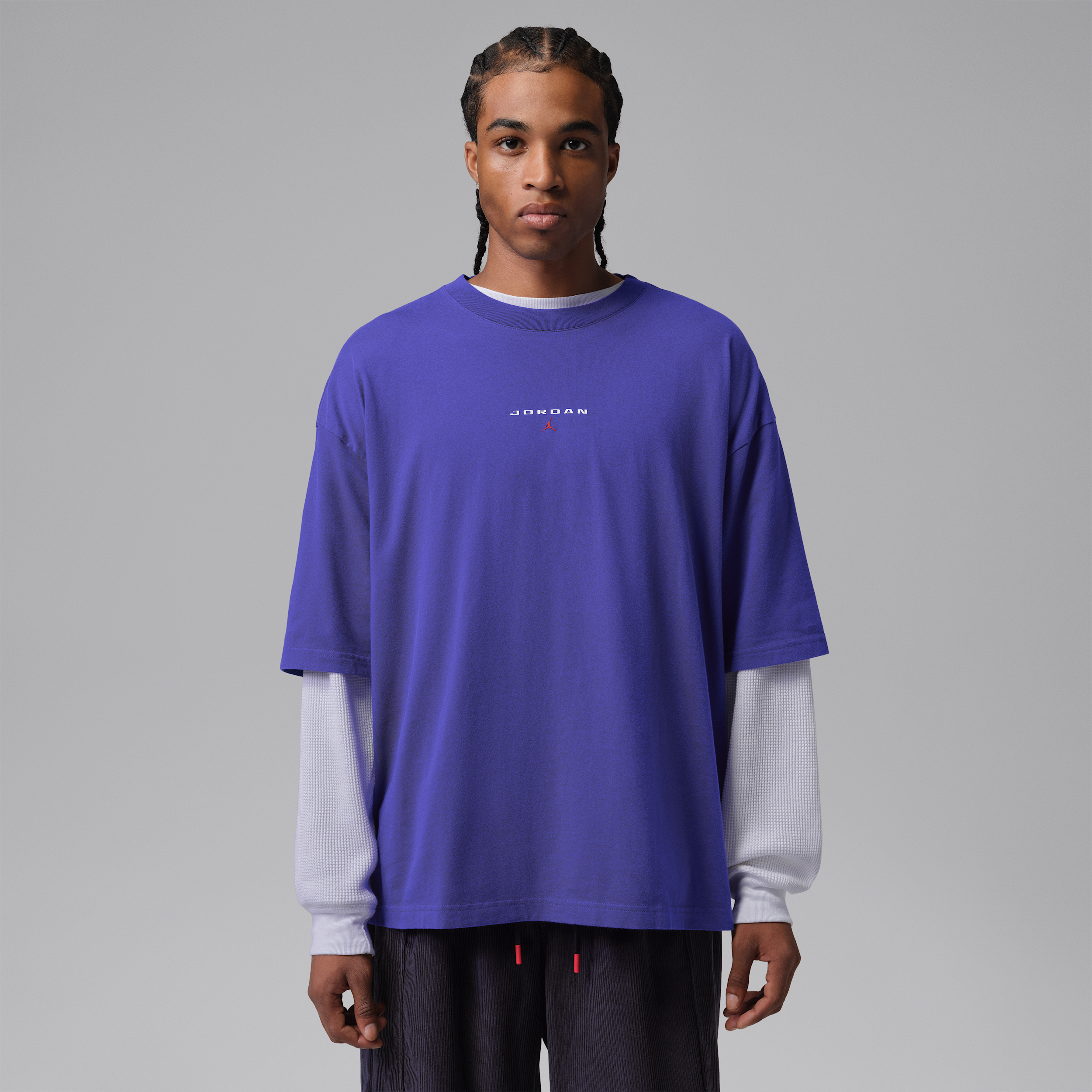 Men's Jordan Flight Essentials Oversized Patch T-Shirt in Blue | IO0034-432