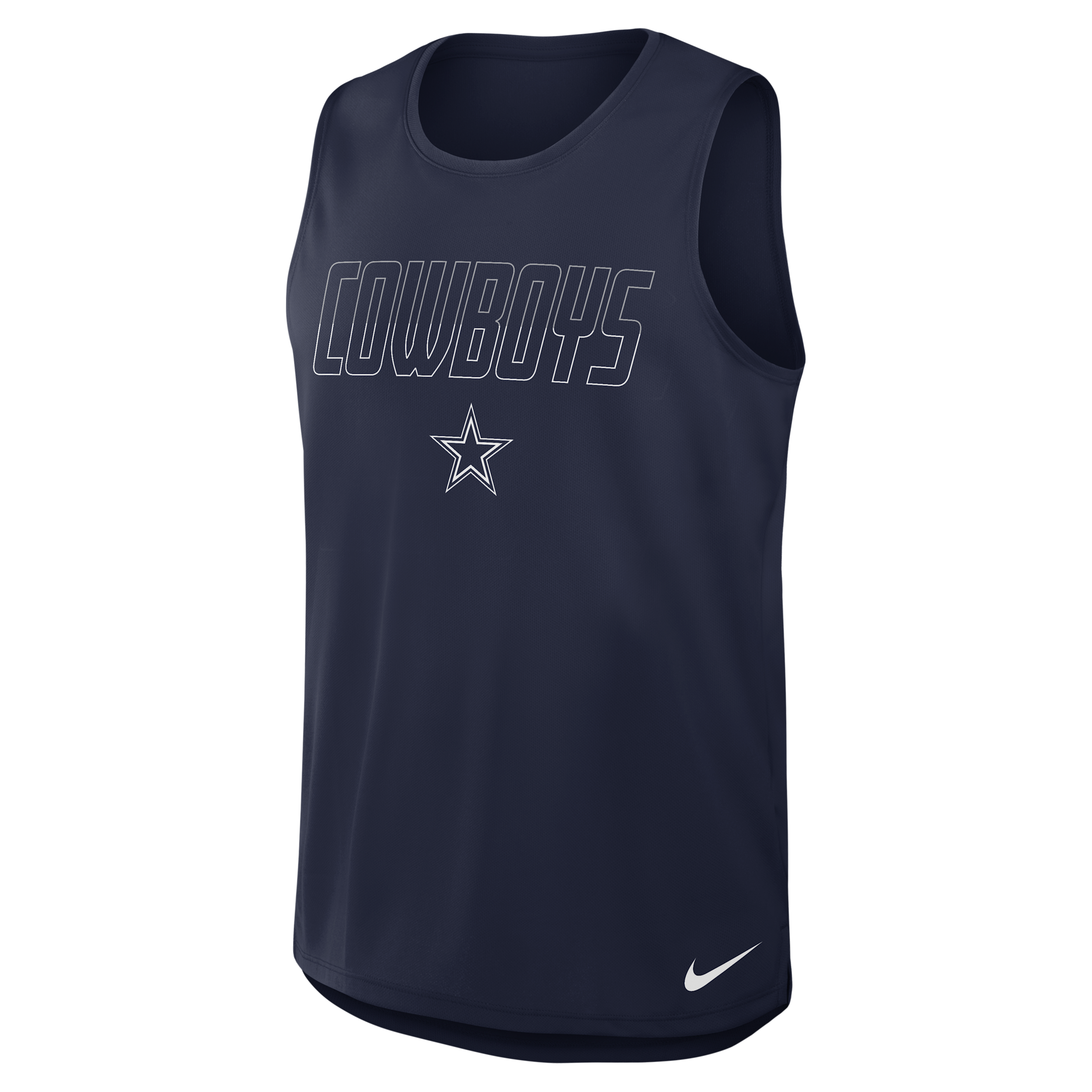 Nike Men's Dallas Cowboys Kickoff Miler Dri-fit Crewneck Tank Top - Navy