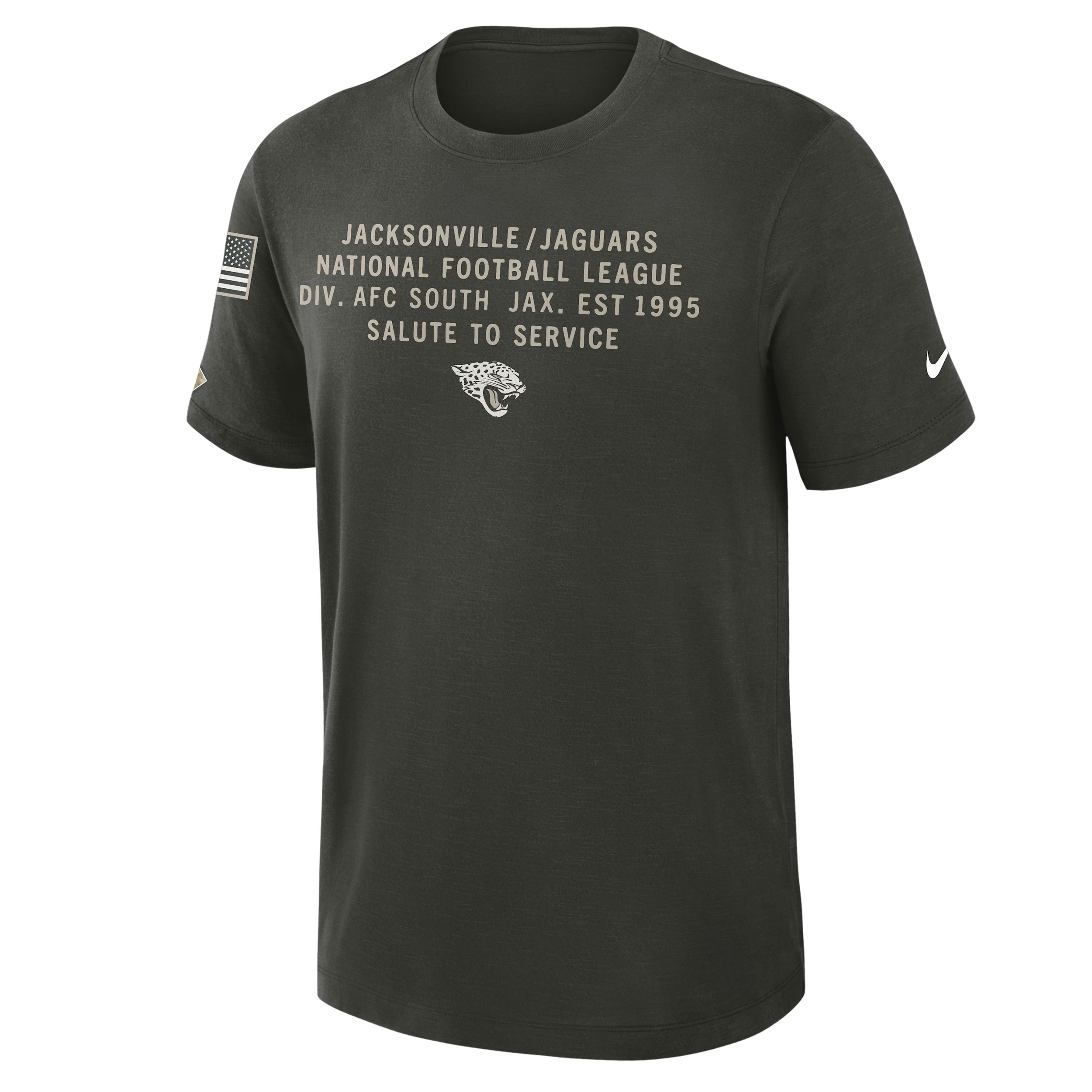 Nike Jacksonville Jaguars Salute To Service Slub  Men's Dri-fit Nfl T-shirt In Gray
