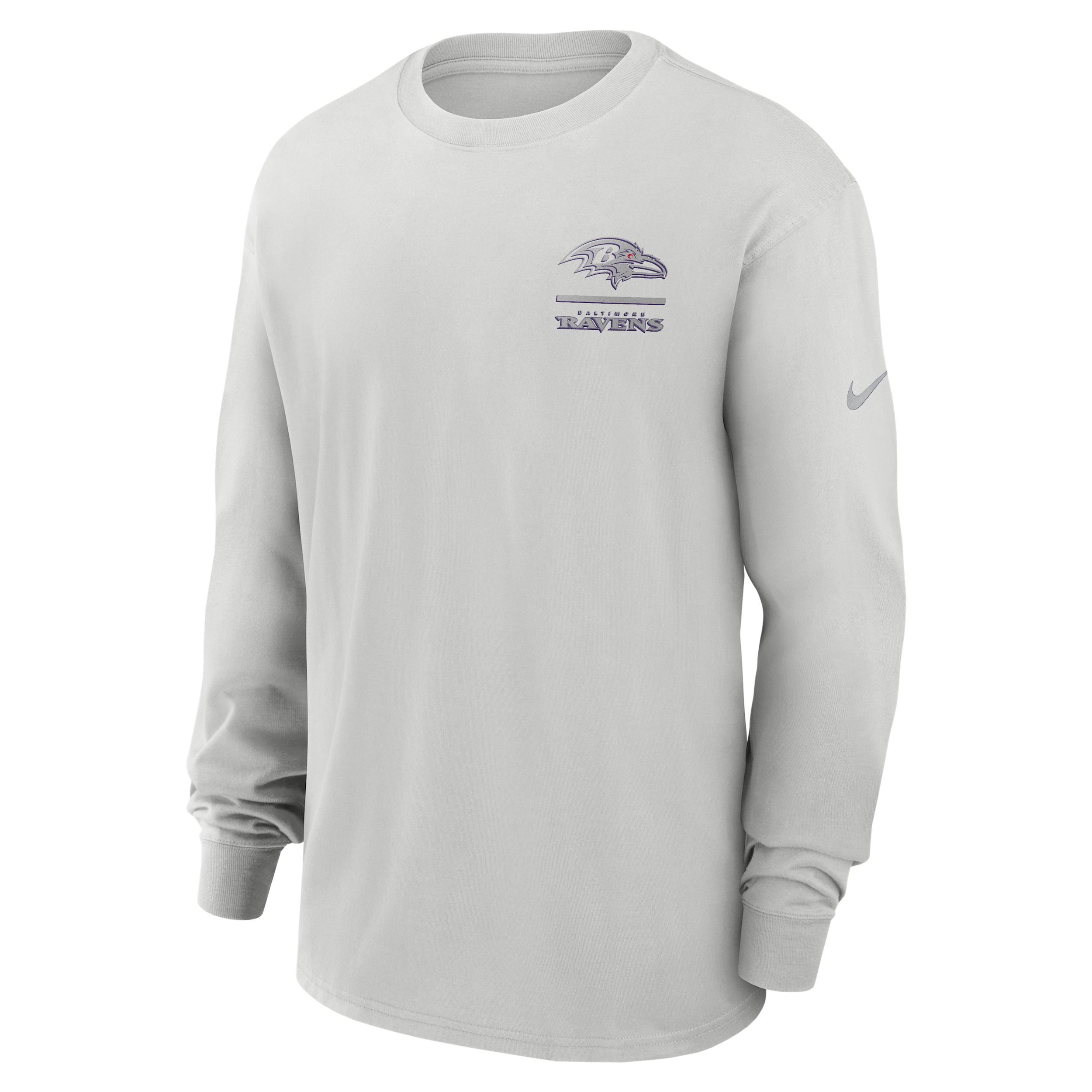 Nike Gray Baltimore Ravens Essential Heavy Max90 Long Sleeve T-shirt In Gray