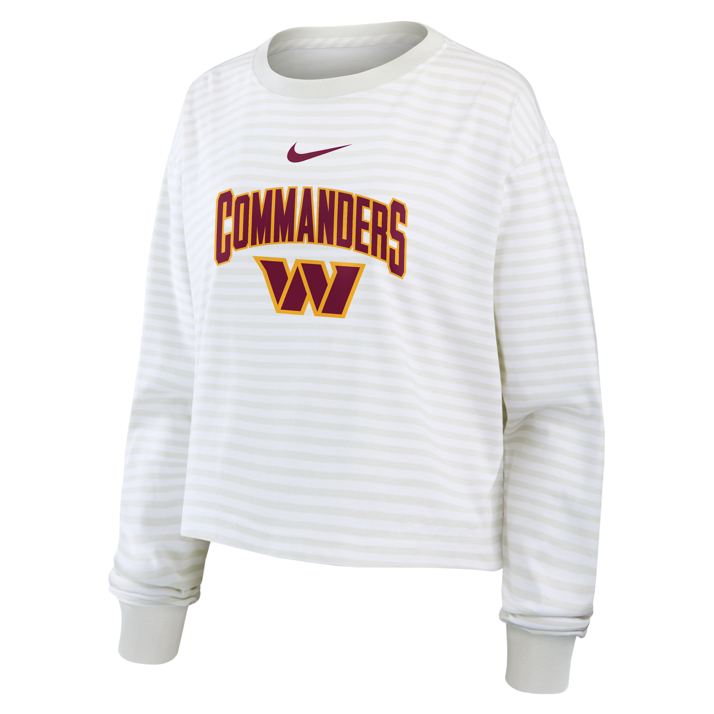 Washington Commanders Primetime Nike Women's Cropped Long-Sleeve T-Shirt in White | 05KV0CEB9E-PFN