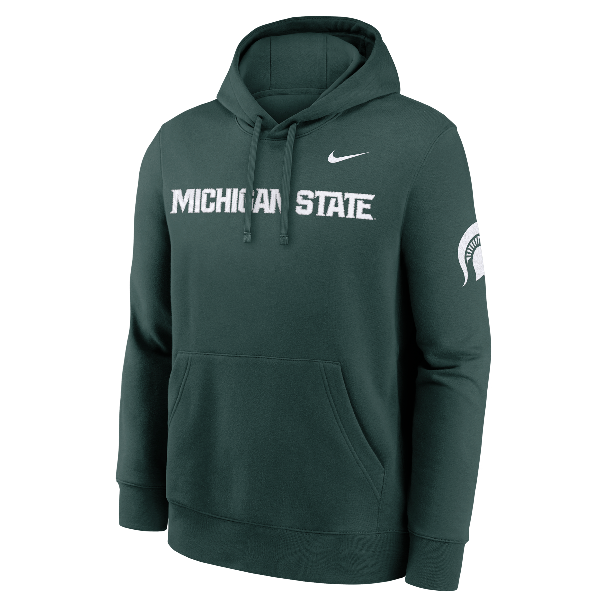 Michigan State Sideline Club Nike Men's College Pullover Hoodie in Green | MKDK3EYMST-TVV