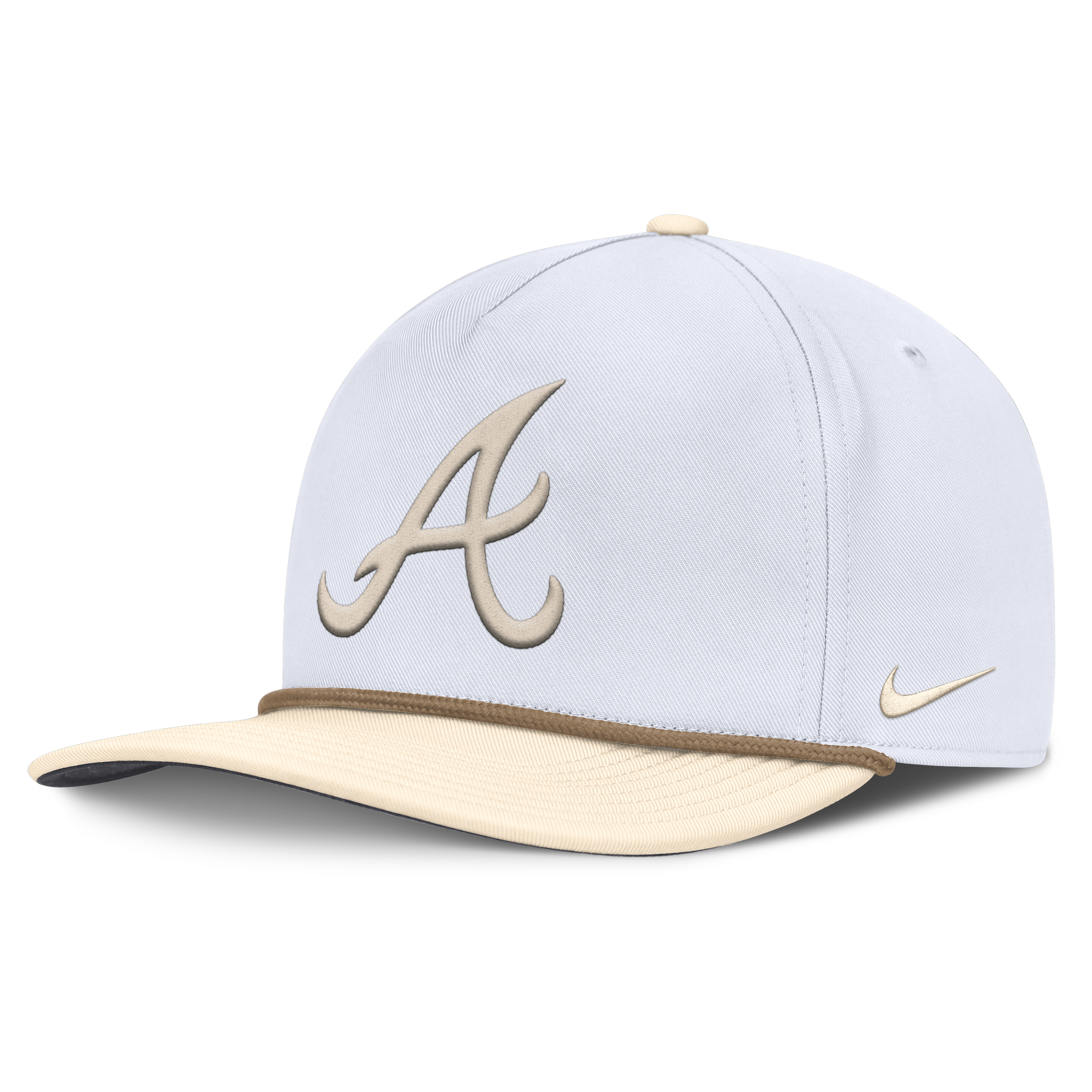Nike Men's White/cream Atlanta Braves Pro Performance Snapback Hat In White