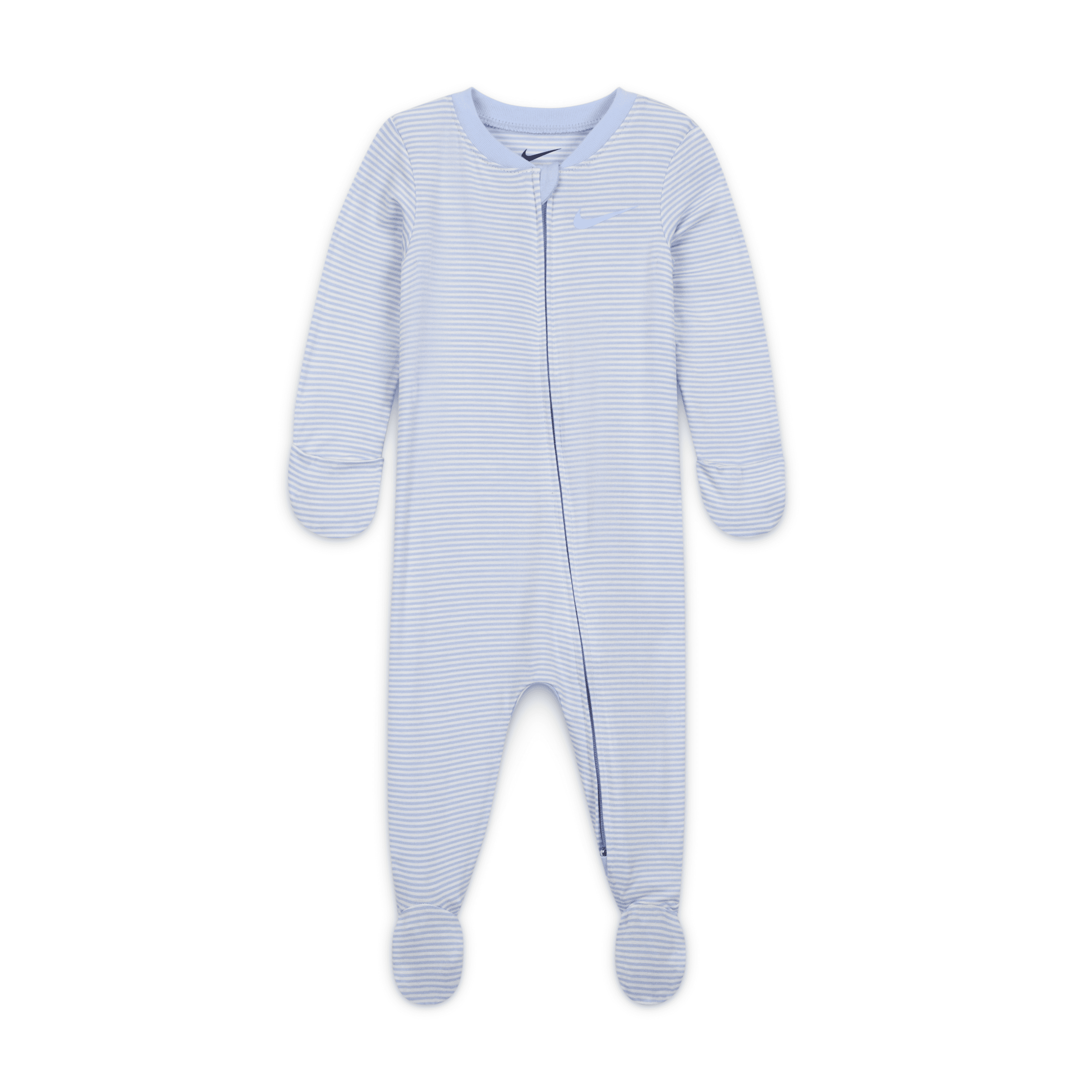 Nike Baby Essentials Baby (0-9m) Striped Footed Coverall In Blue