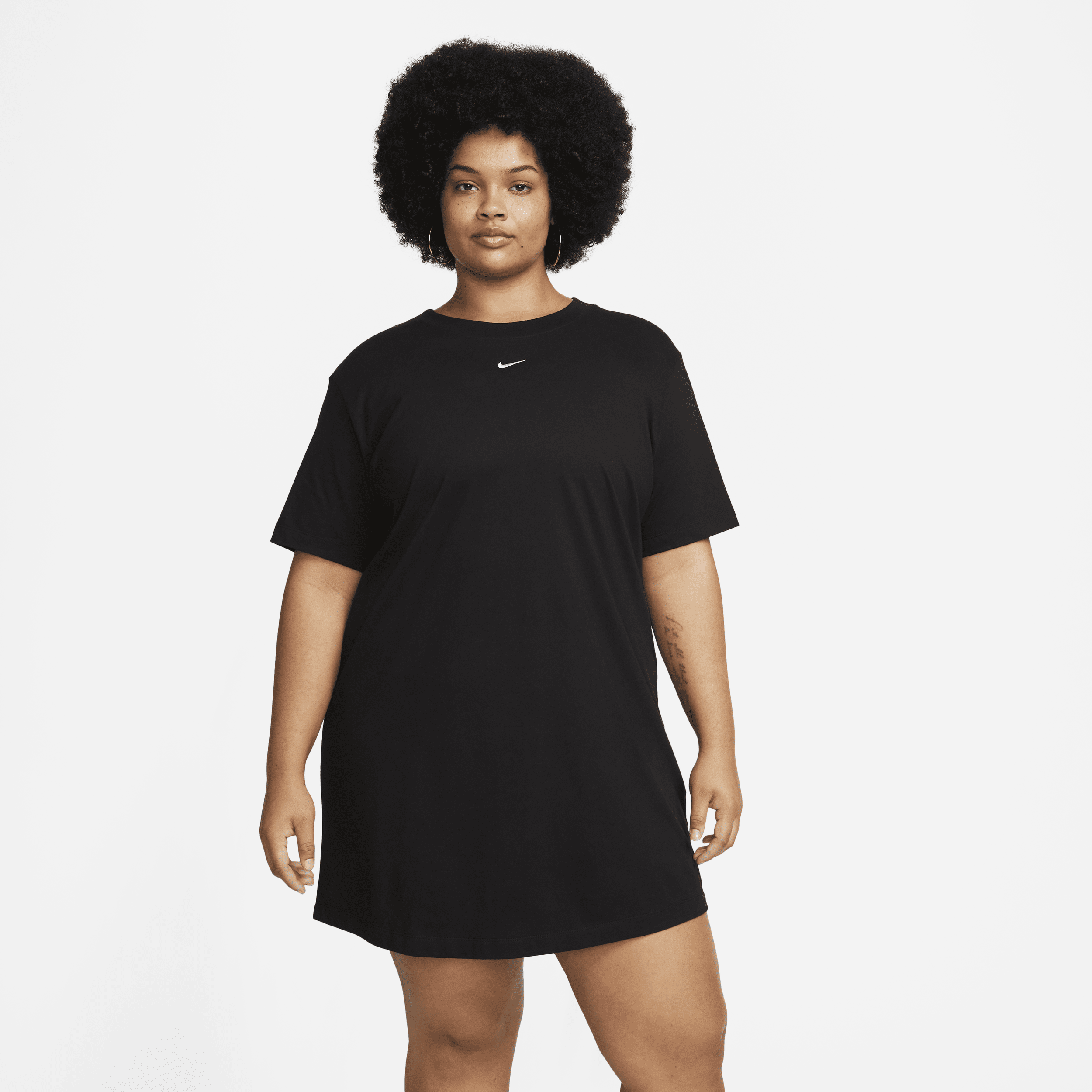 Nike Women's  Sportswear Essential Short-sleeve T-shirt Dress (plus Size) In Black
