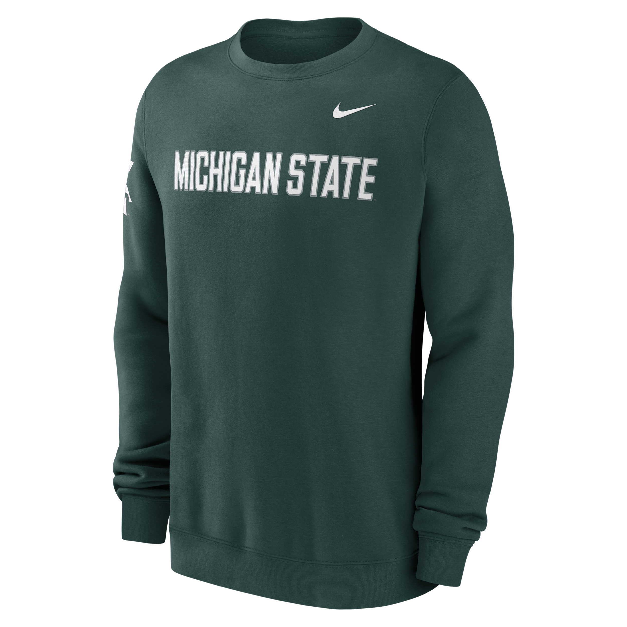 Michigan State Sideline Club Nike Men's College Pullover Crew in Green | 02TT3EYMST-R0M