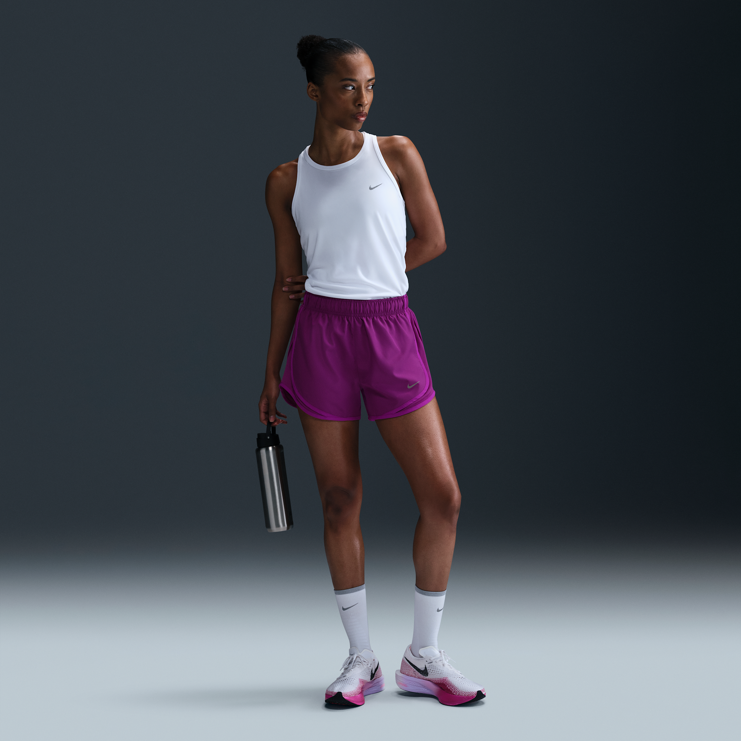 Nike Women's Tempo Dri-fit Mid-rise Brief-lined Running Shorts In Purple