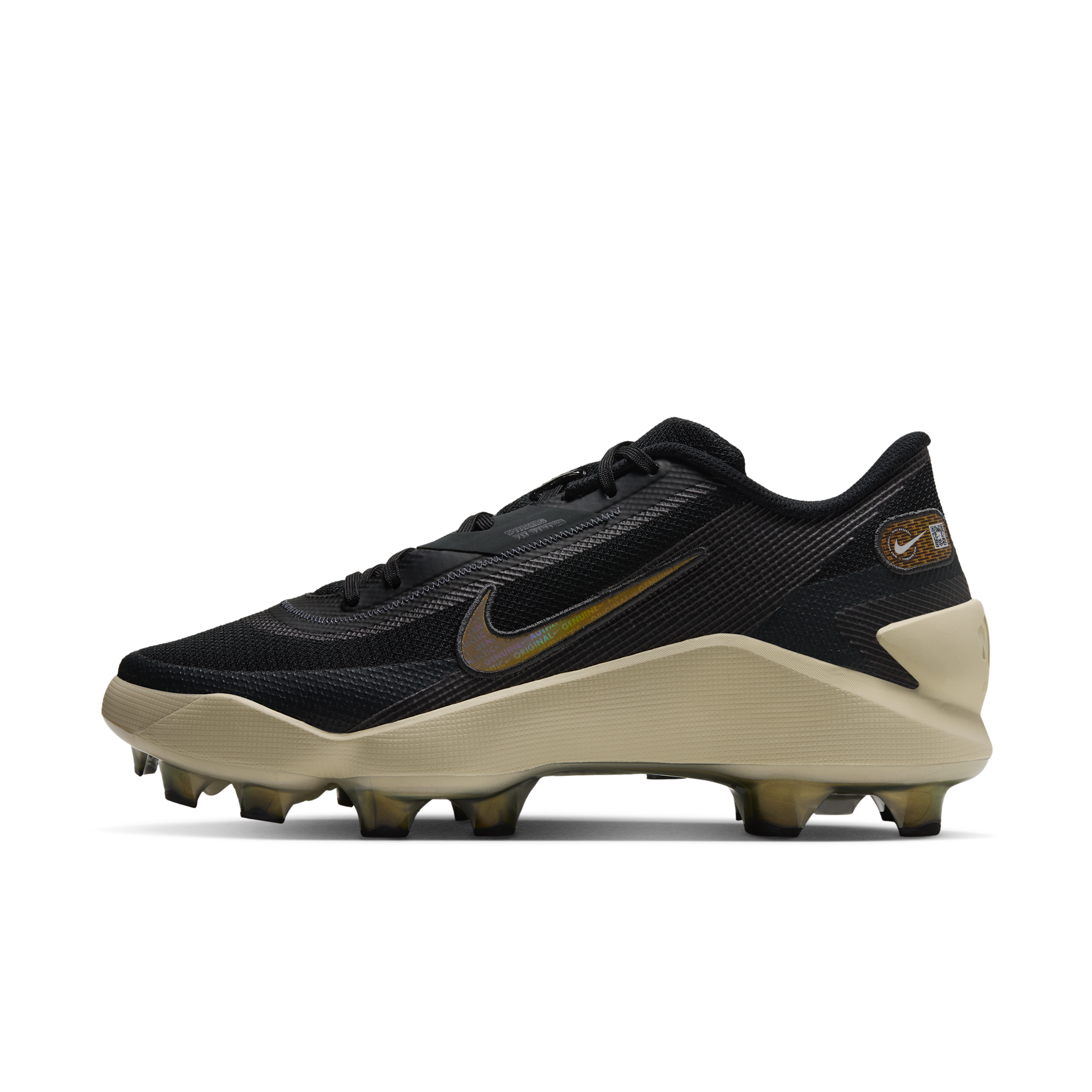 Nike Diamond Showcase MCS Baseball Cleats, Size 8, Black/Anthracite/Khaki