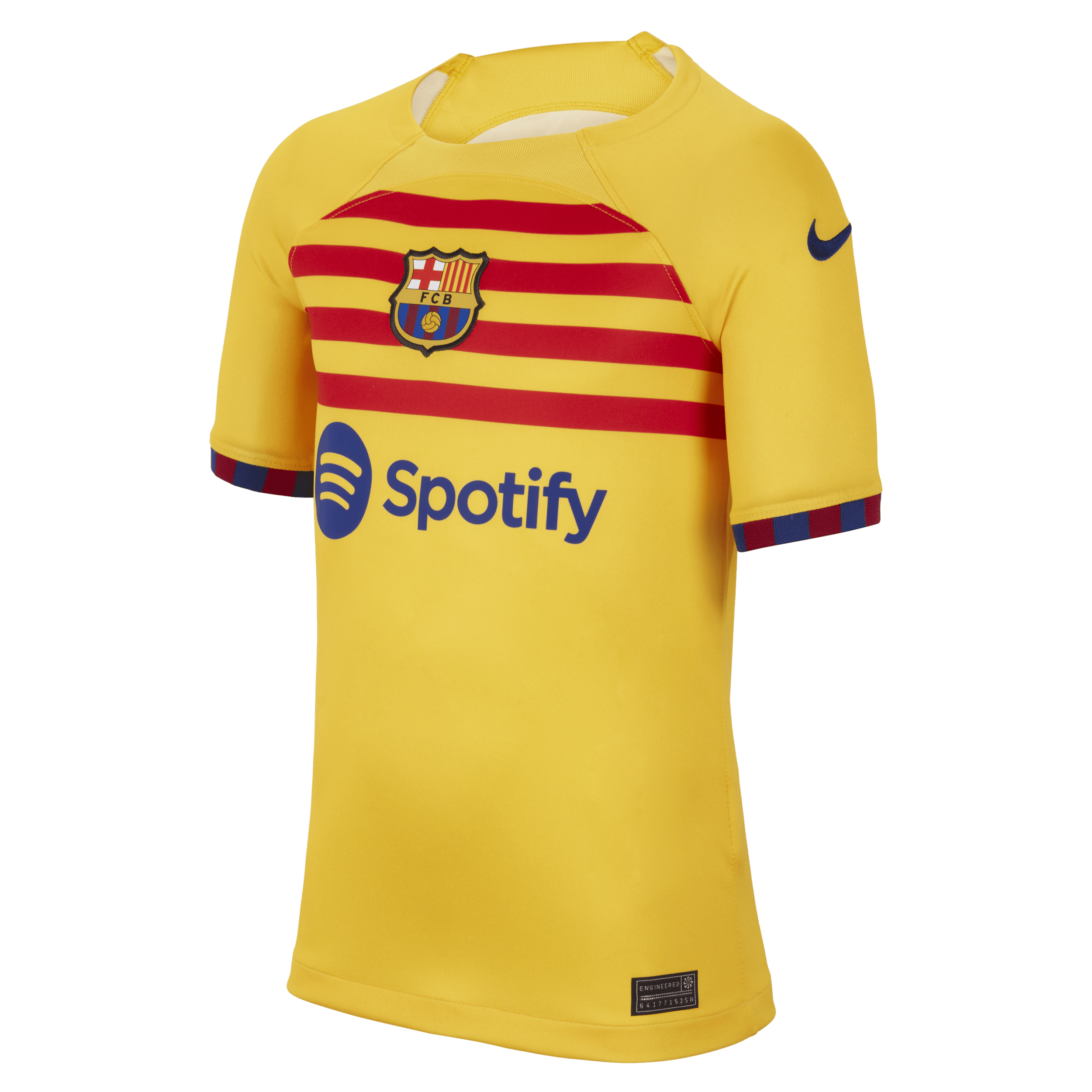 Nike Fc Barcelona 2023/24 Stadium Fourth Big Kids'  Dri-fit Soccer Jersey In Yellow