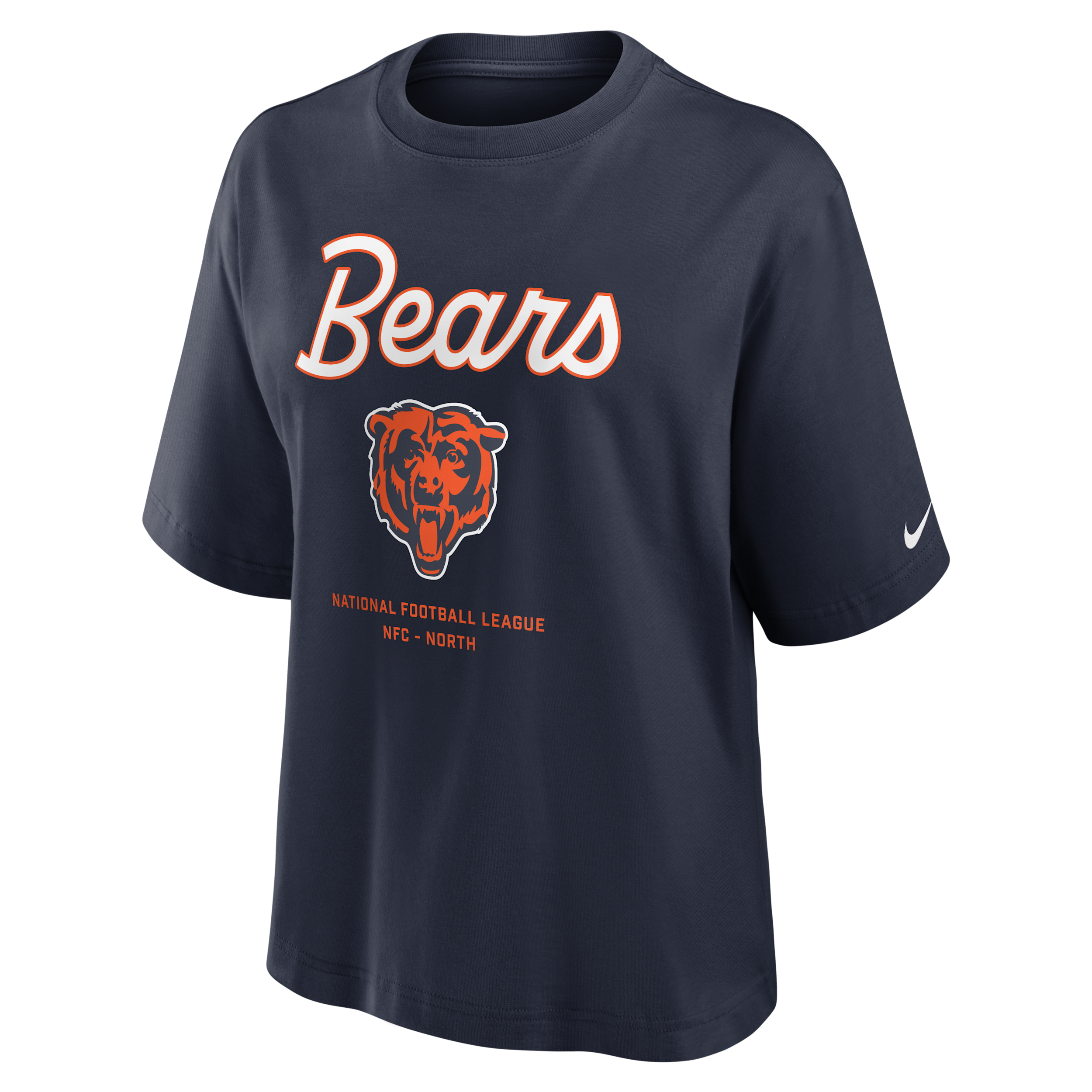 Nike Chicago Bears Essential Script Boxy Women's Nfl T-shirt In Blue