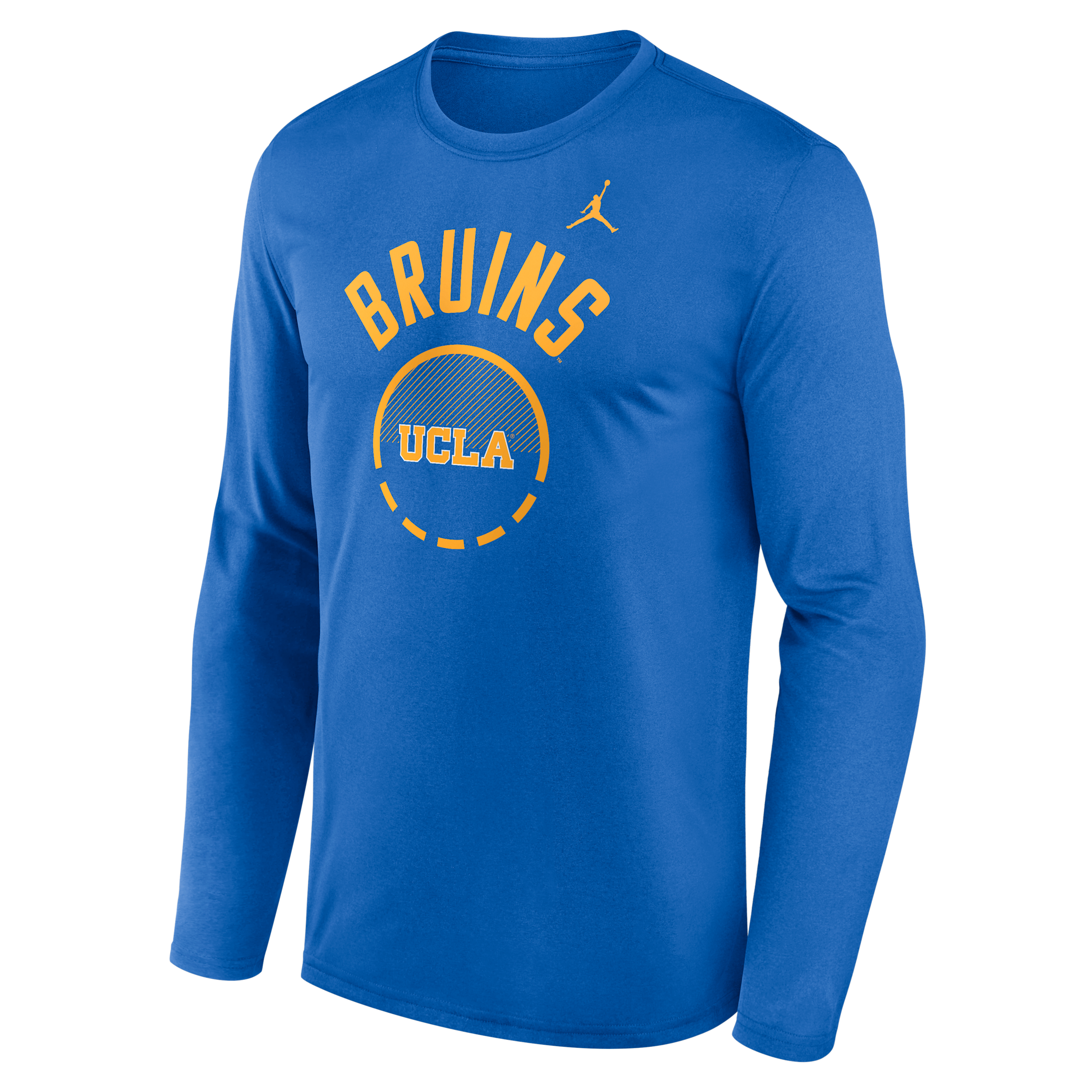 Men's UCLA Courtside Jordan Brand Dri-FIT College Long-Sleeve T-Shirt in Blue | 0JTJ44UUCL-FFP