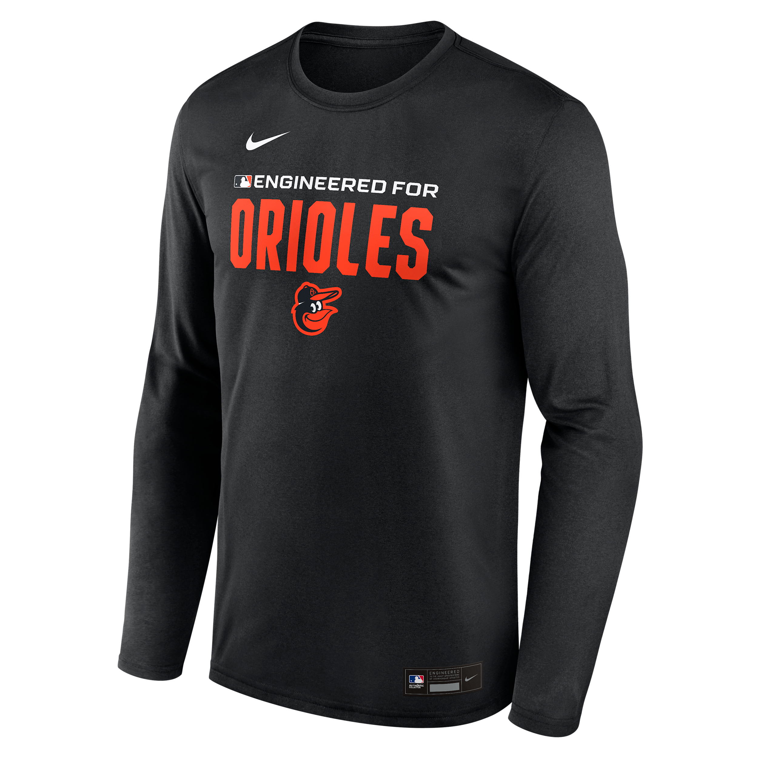 Baltimore Orioles Authentic Collection Team Issue Nike Men's Dri-FIT MLB Long-Sleeve T-Shirt in Black | 02TJ00AOLE-JE6