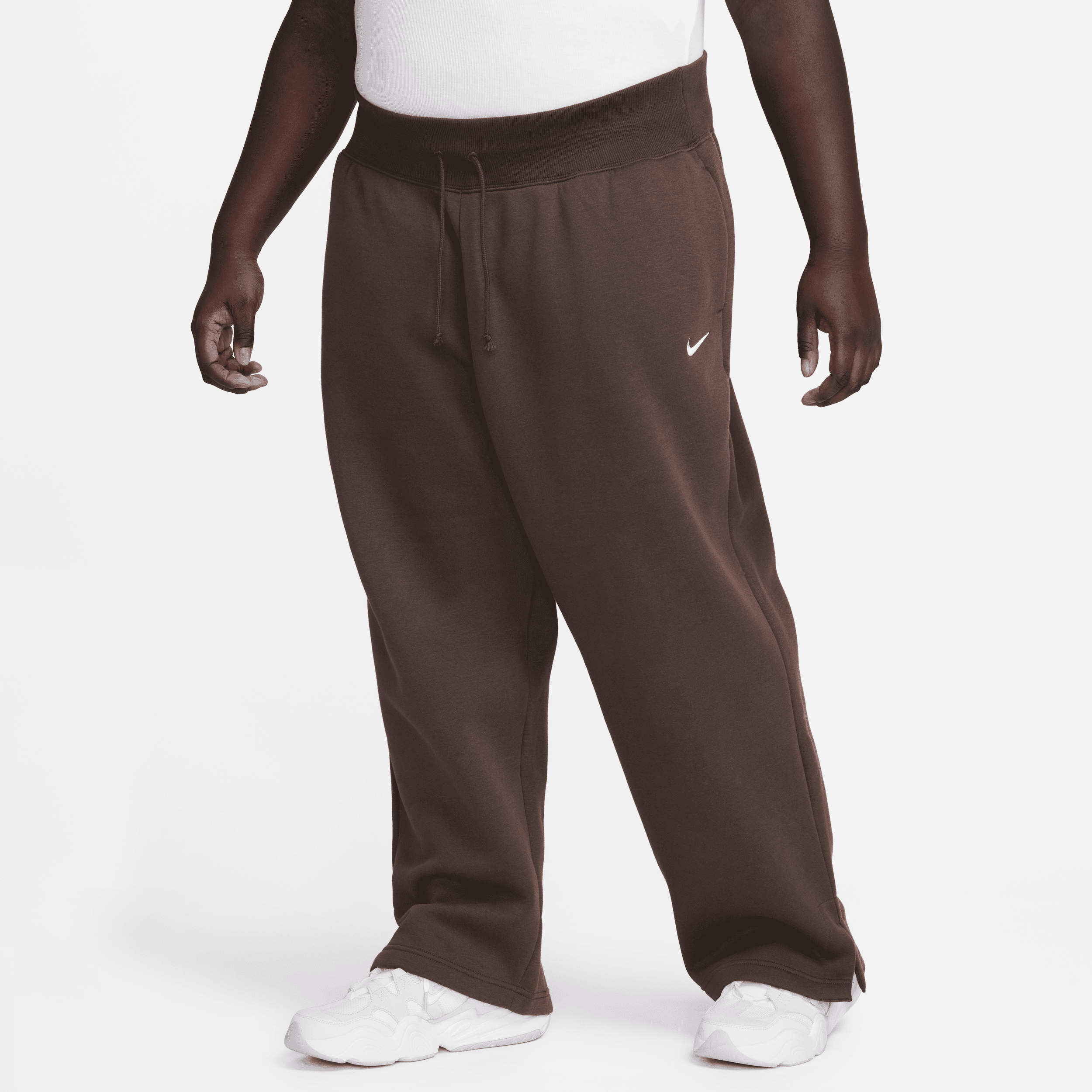 Nike Women's  Sportswear Phoenix Fleece High-waisted Wide-leg Sweatpants (plus Size) In Brown