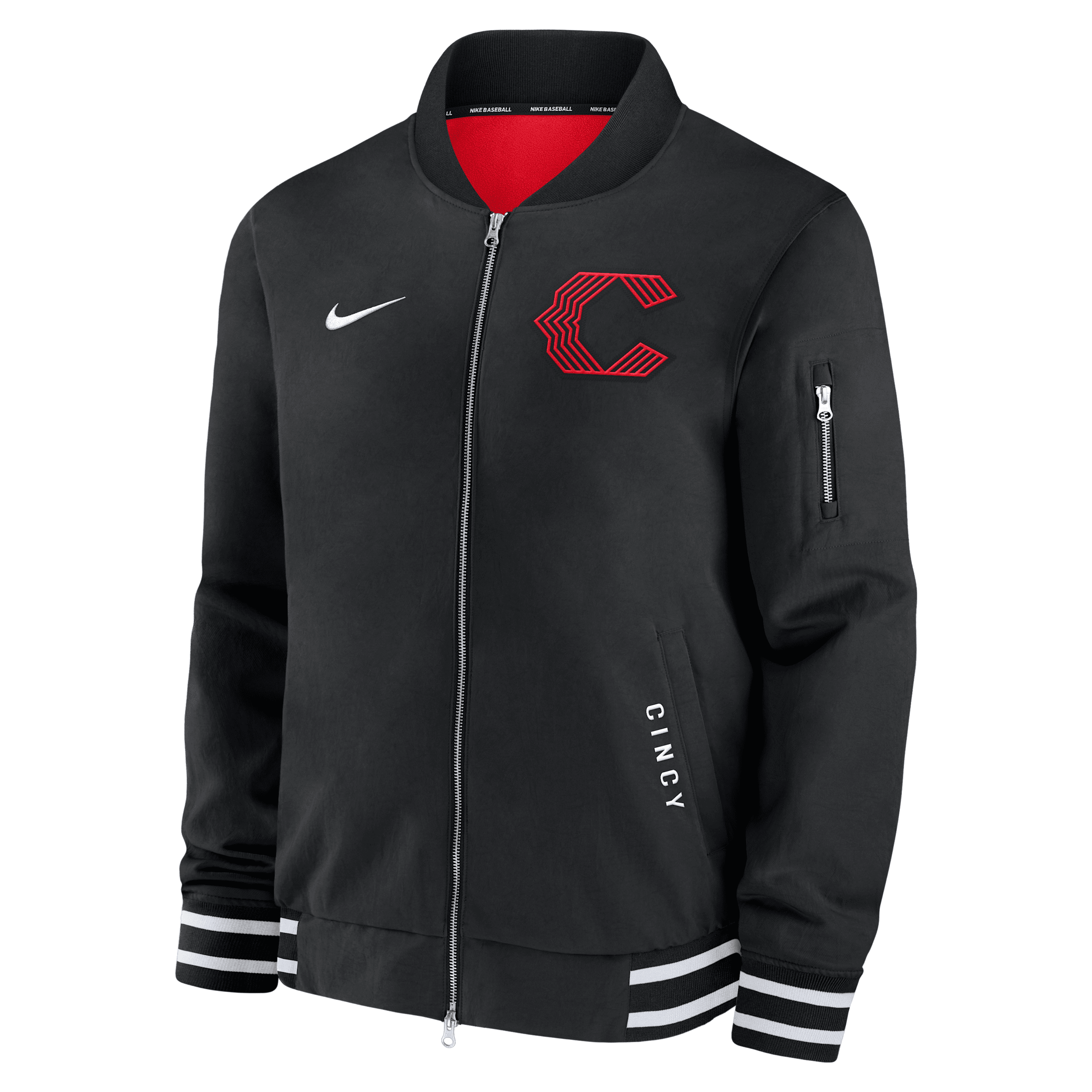 Nike Cincinnati Reds Authentic Collection City Connect  Men's Mlb Full-zip Bomber Jacket