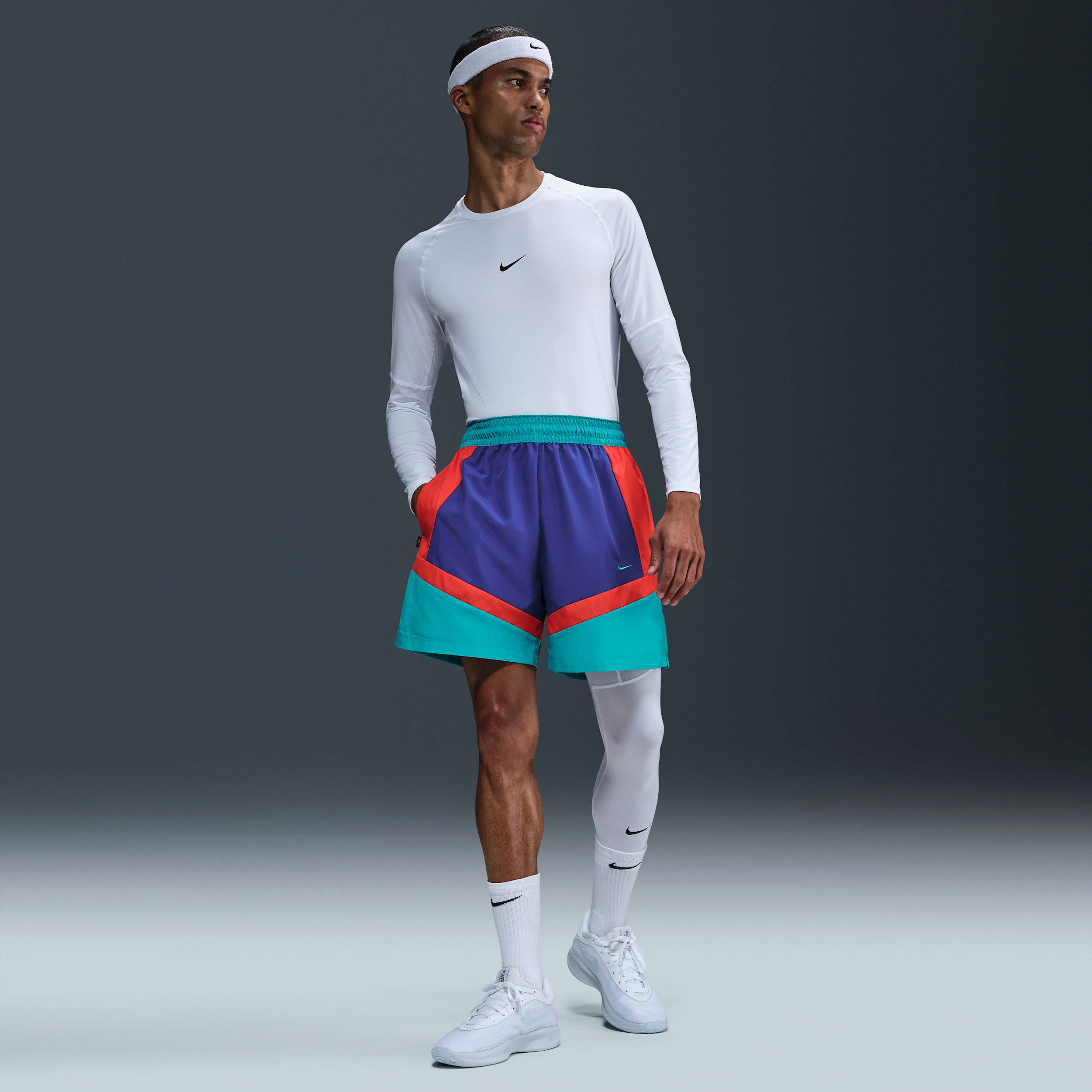Nike Men's Icon Loose-fit Colorblocked 6" Basketball Shorts In Purple