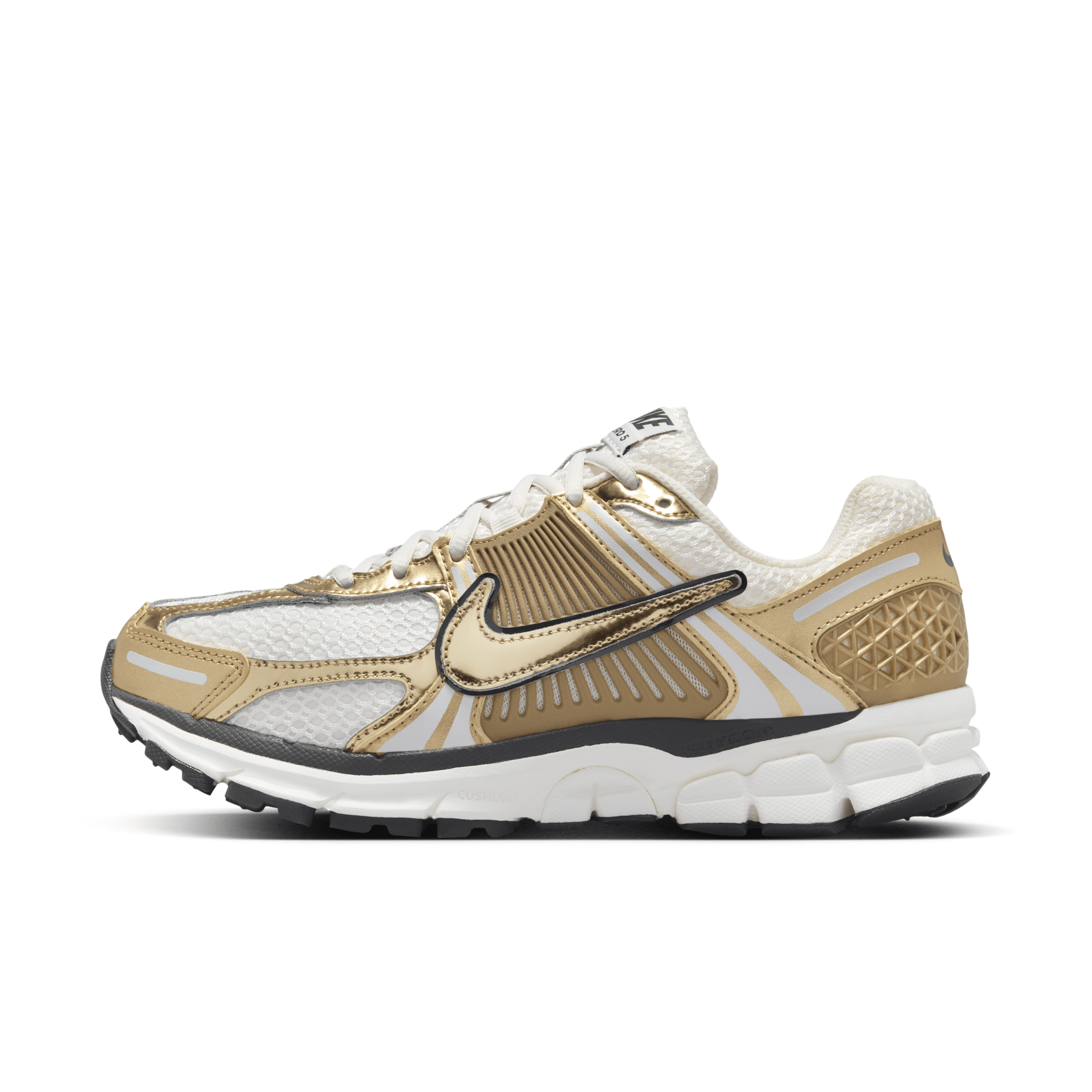 Nike Women's Zoom Vomero 5 Gold Shoes In Gray