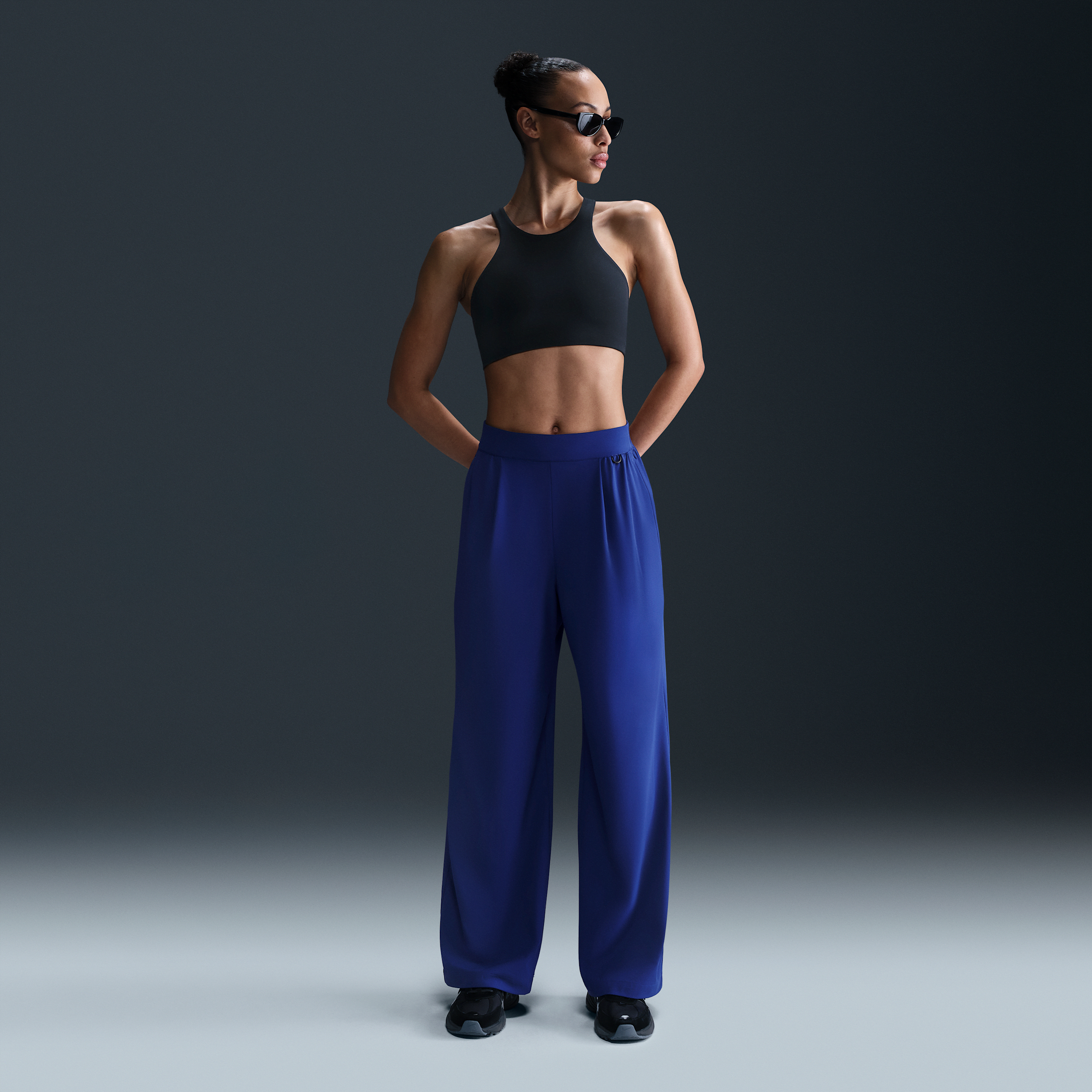 Nike Women's 24.7 Perfectstretch Dri-fit High-waisted Loose Wide-leg Pants In Blue