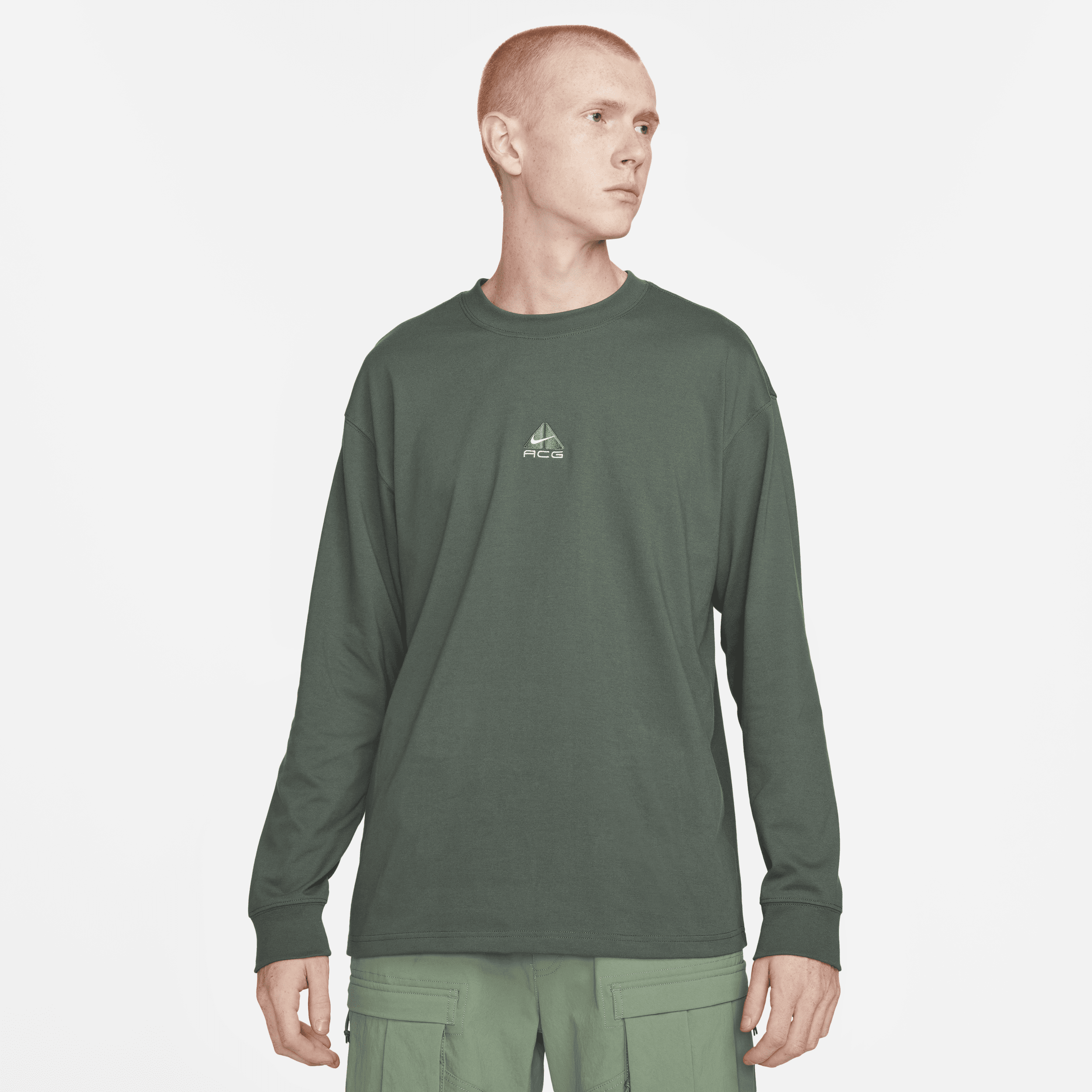Nike Men's  Acg "lungs" Long-sleeve T-shirt In Green