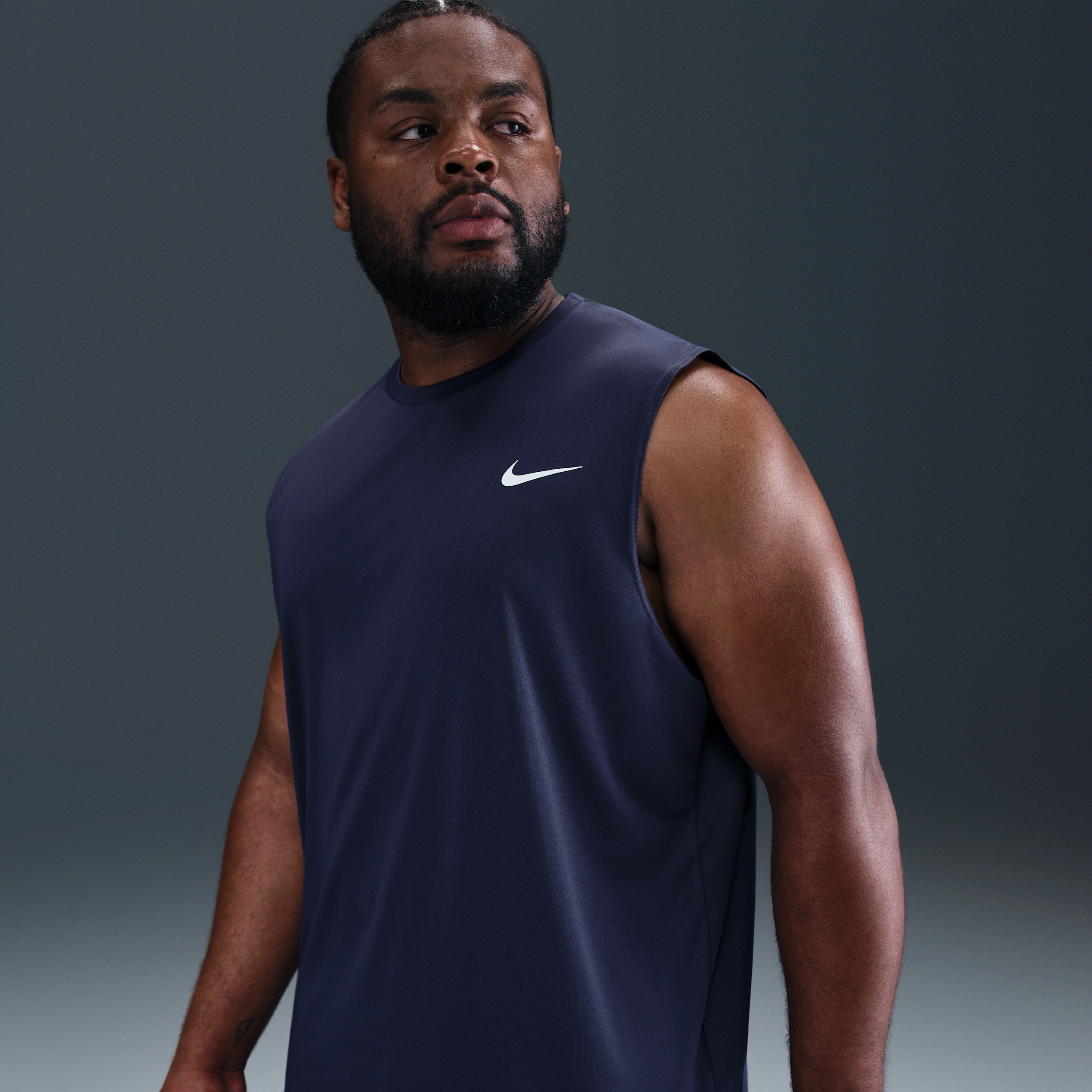 Nike Men's Swim Hydroguard Essential Sleeveless Top (Big & Tall) in Blue | NESSA699-440