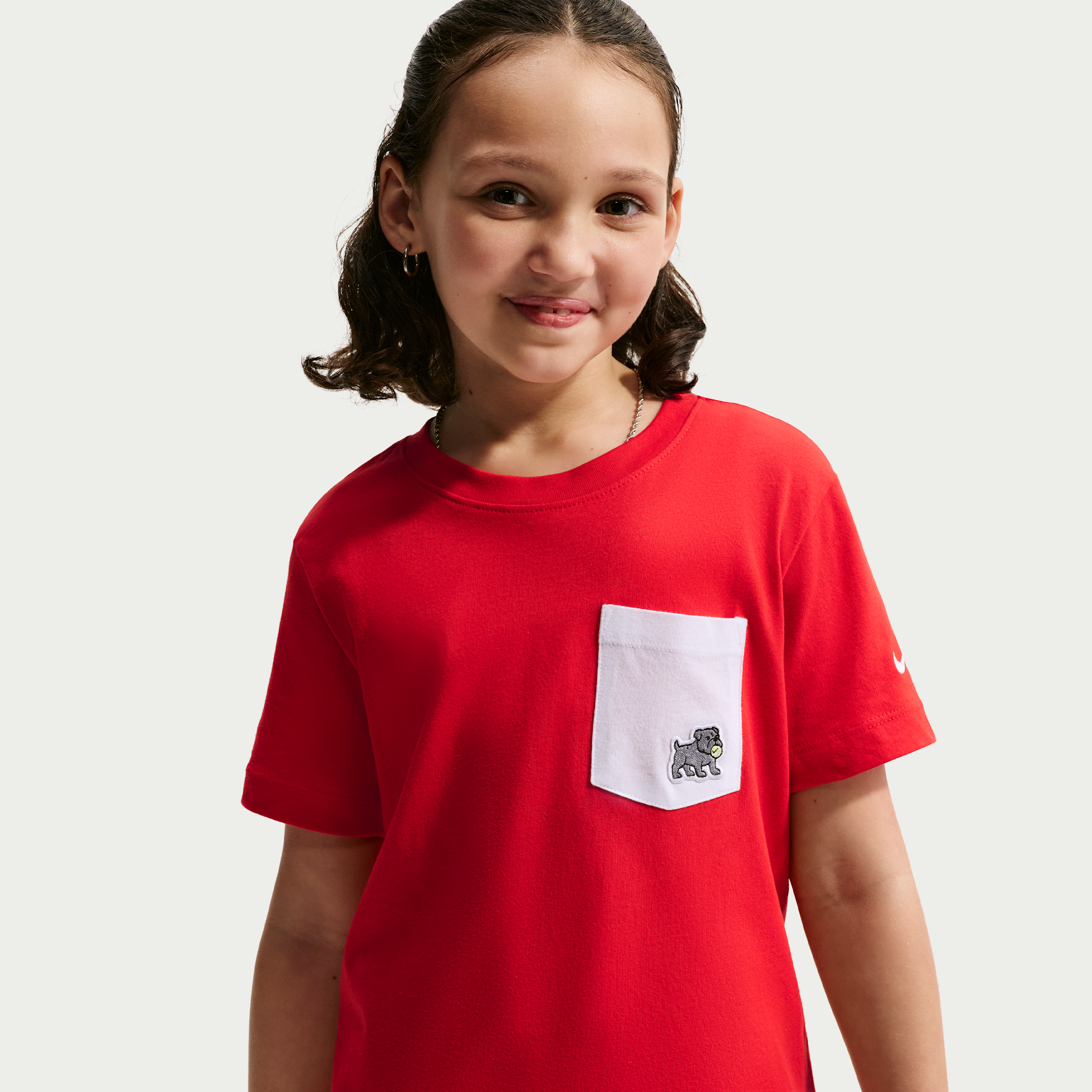Nike Sportswear Big Kids' Pocket T-Shirt in Red | IR4927-657