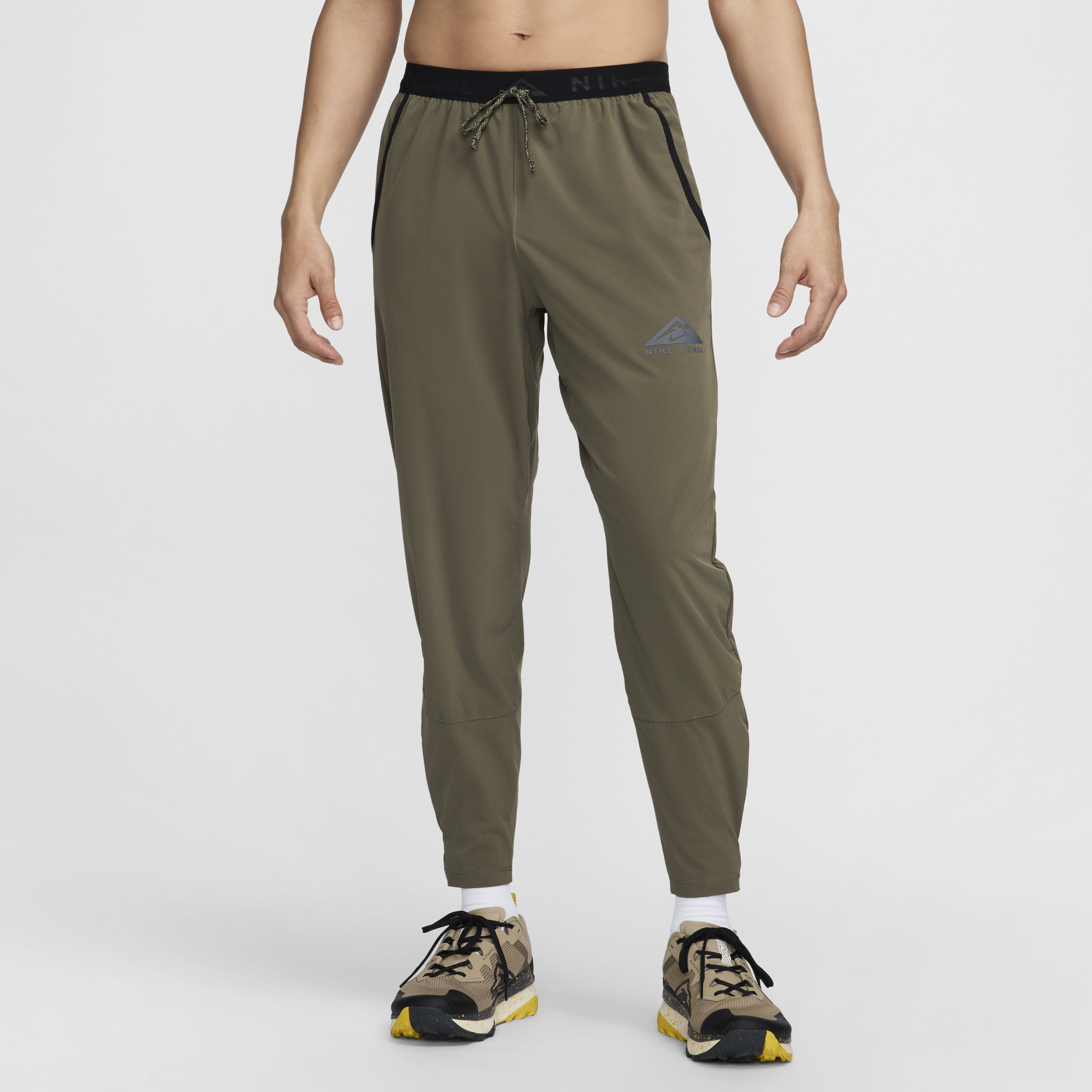 Shop Nike Men's Trail Dawn Range Dri-fit Running Pants In Green