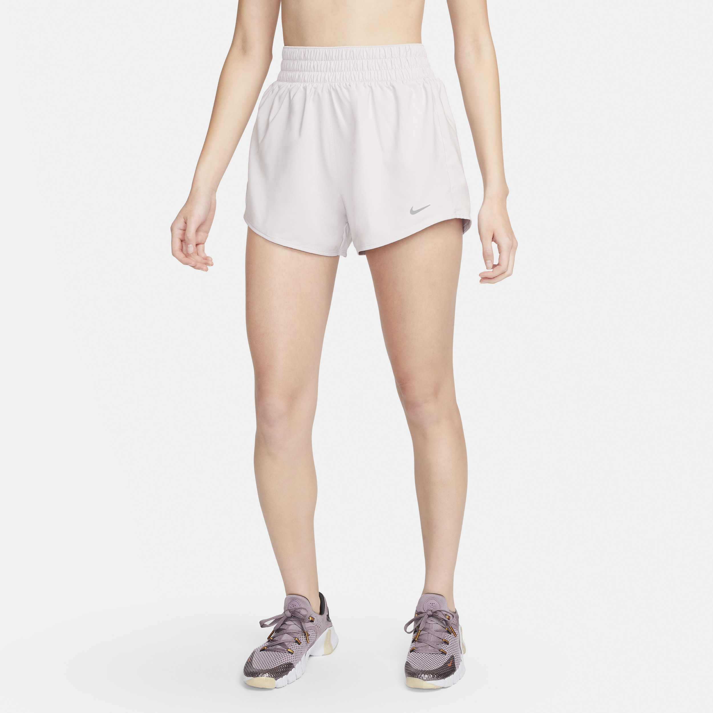 Shop Nike Women's One Dri-fit High-waisted 3" Brief-lined Shorts In Purple