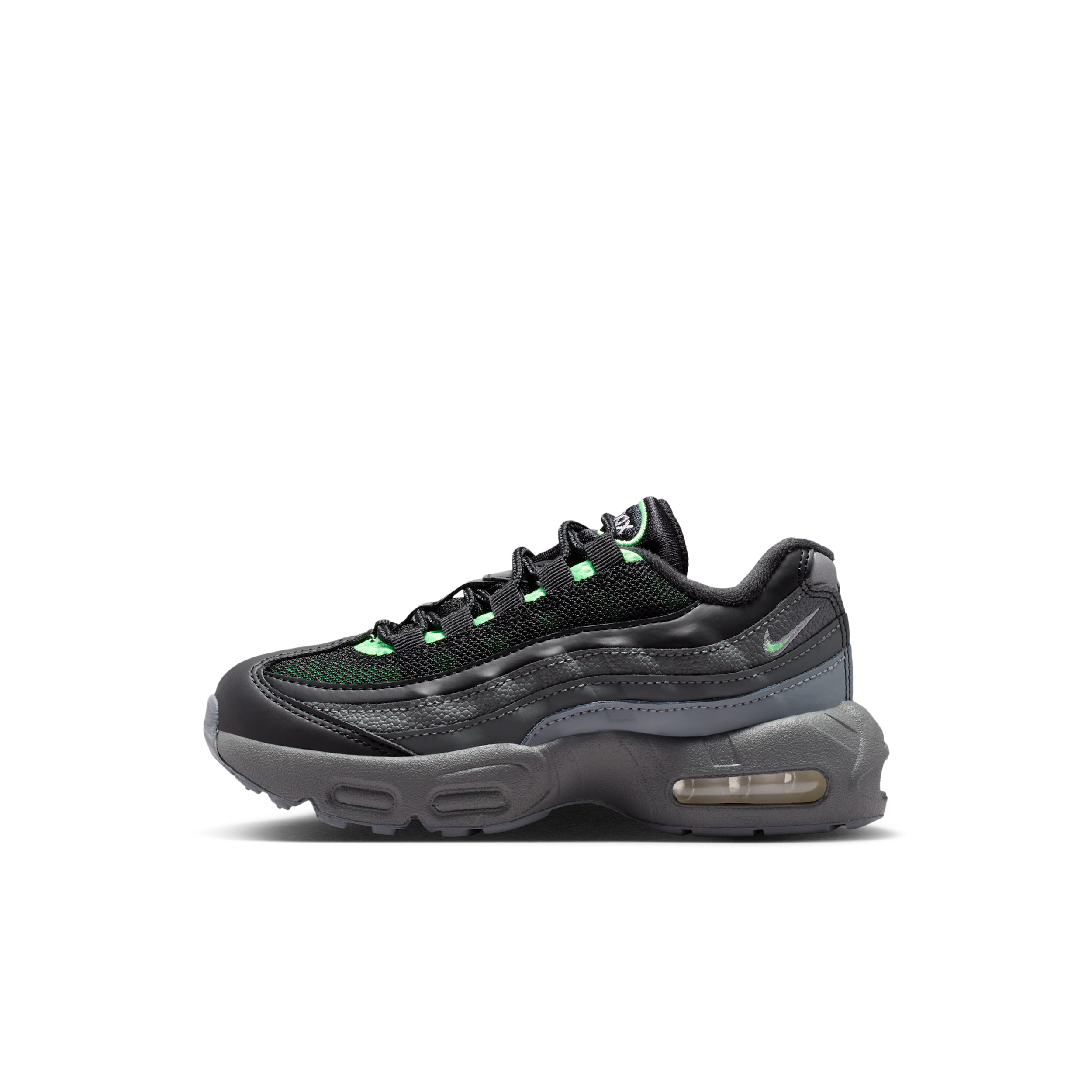 Nike Little Kids Air Max 95 Recraft Casual Shoes in Black/Cool Grey/Iron Grey Size: 13.0