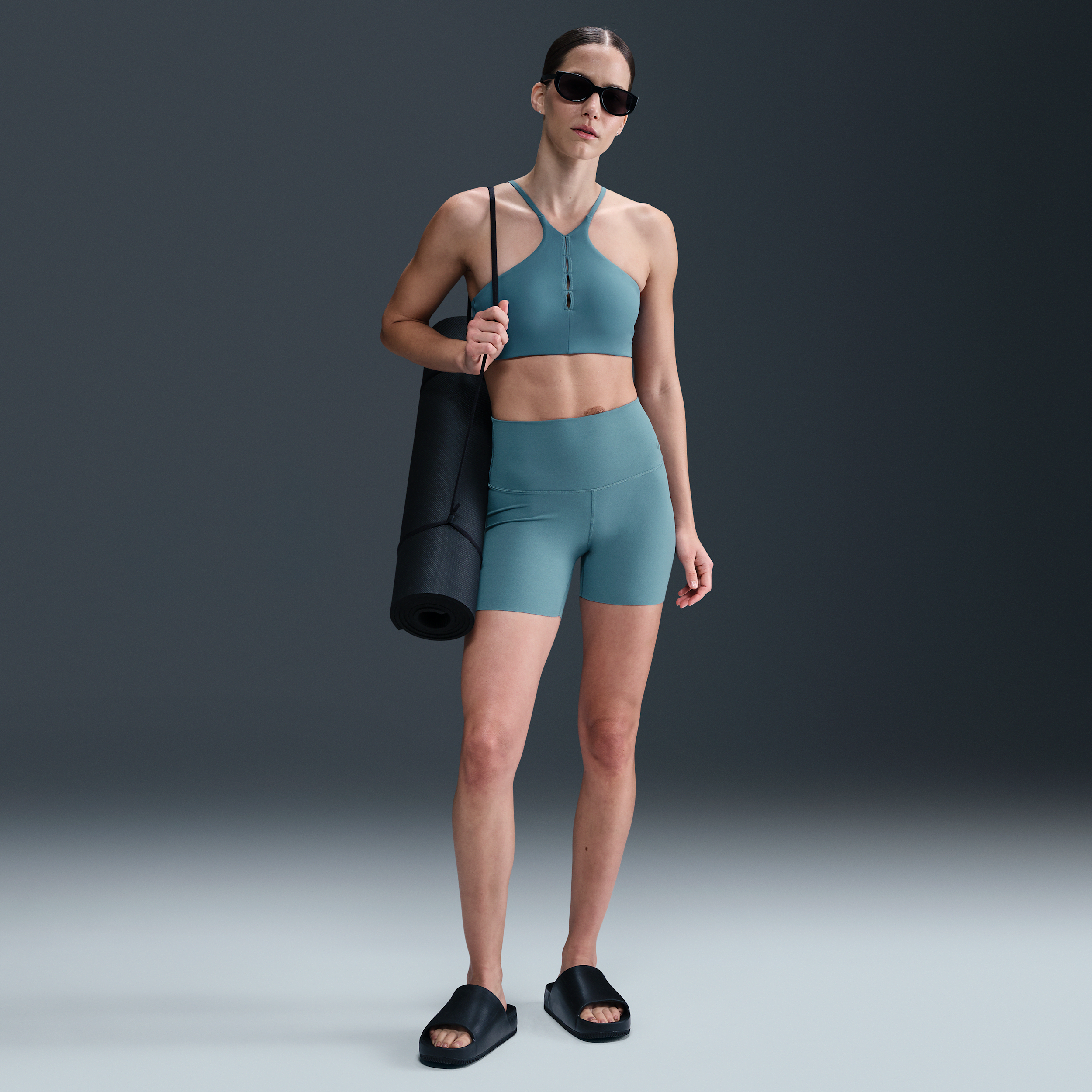 Nike Zenvy High Waist Bike Shorts In Blue