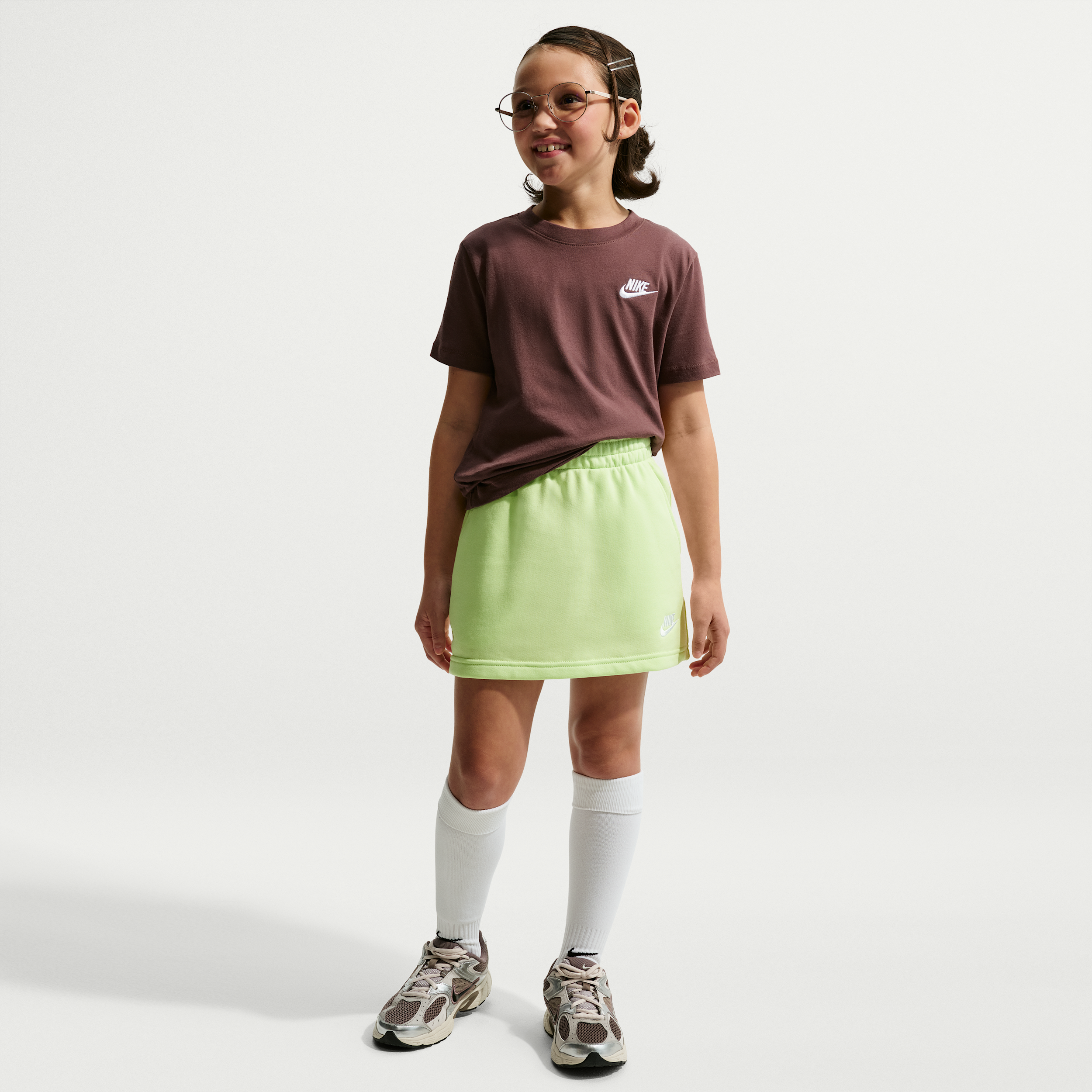 Nike Sportswear Club Big Kids' (girls') French Terry Skirt In Green