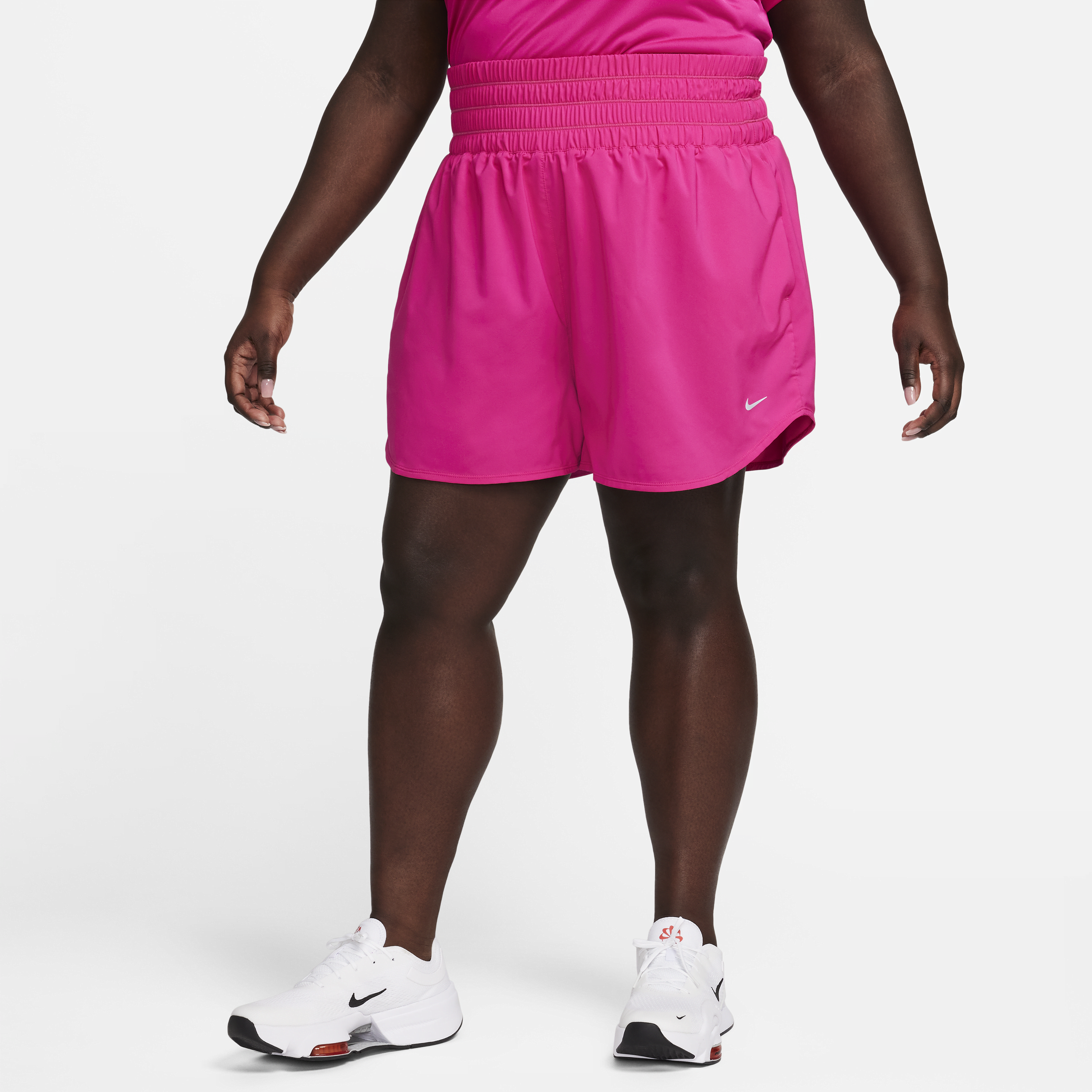 Nike Women's Dri-fit One Ultra High-waisted 3" Brief-lined Shorts (plus Size) In Pink