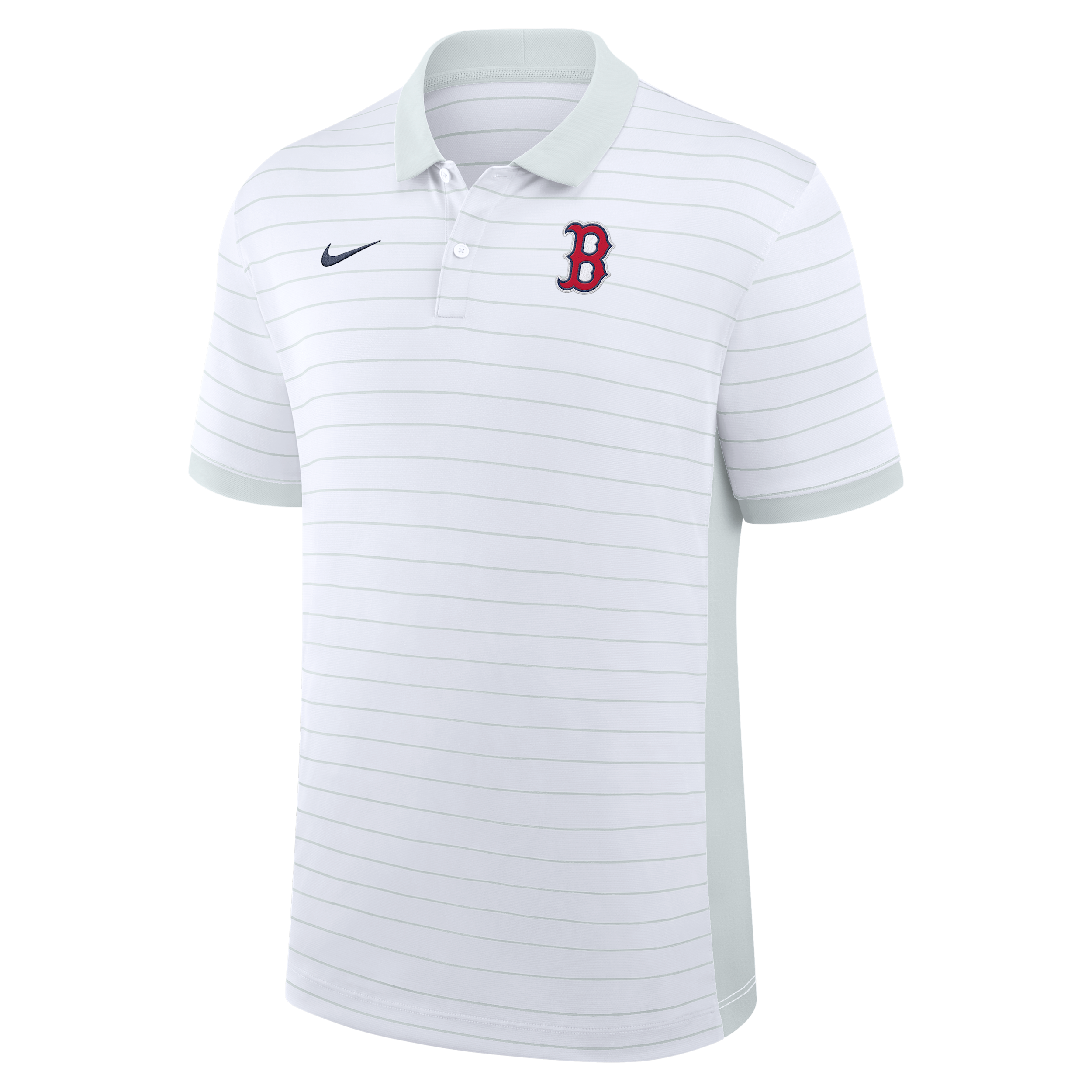 Boston Red Sox Authentic Collection Striped Victory Nike Men's Dri-FIT MLB Polo in White | 03BG0GJCBQ-P81