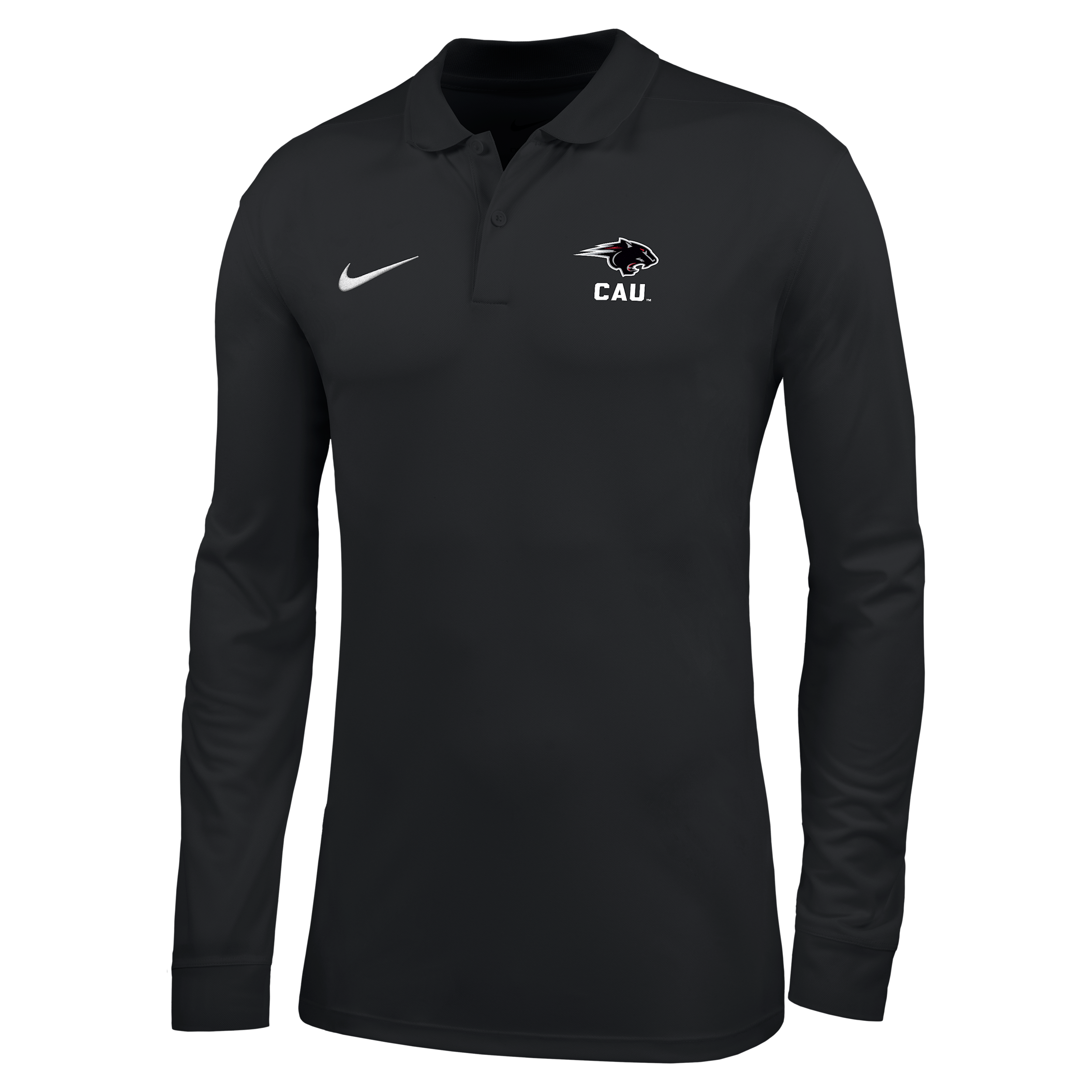 Nike Men's College (Clark Atlanta University) Dri-FIT Long-Sleeve Polo in Black | ZM04PYCLAU26-BLK