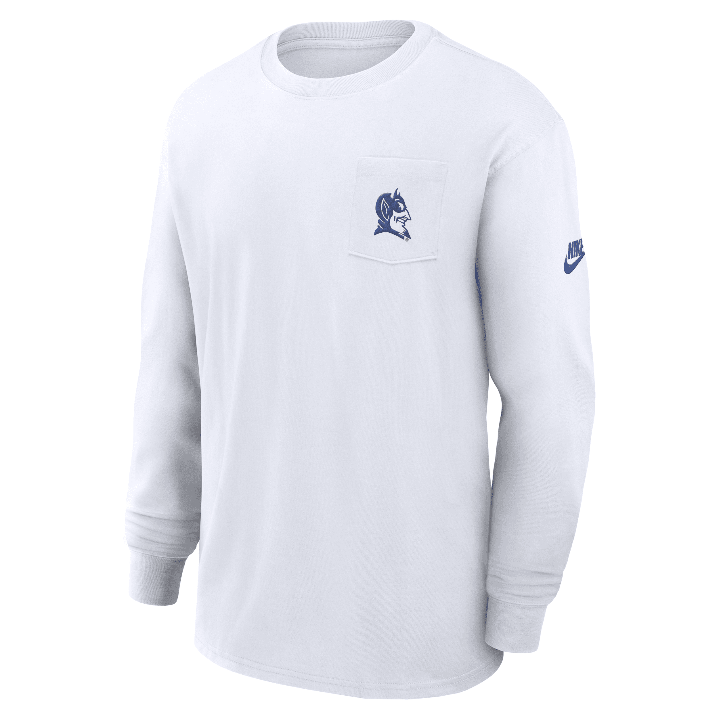 Nike White Duke Blue Devils Legacy Max90 Pocket Long Sleeve T-shirt In White