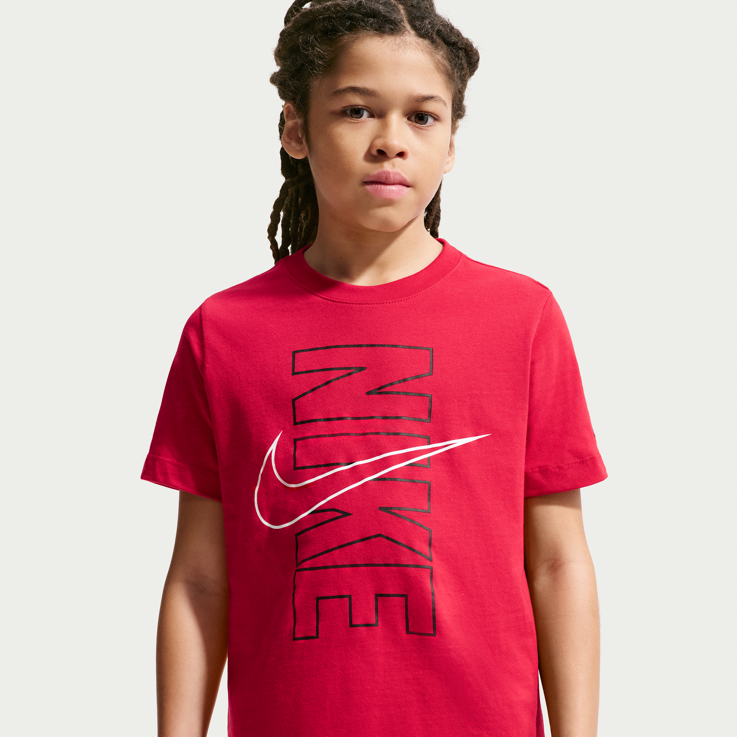 Nike Club Big Kid Unisex Crew Neck Short Sleeve Active T-Shirt, Medium, Red