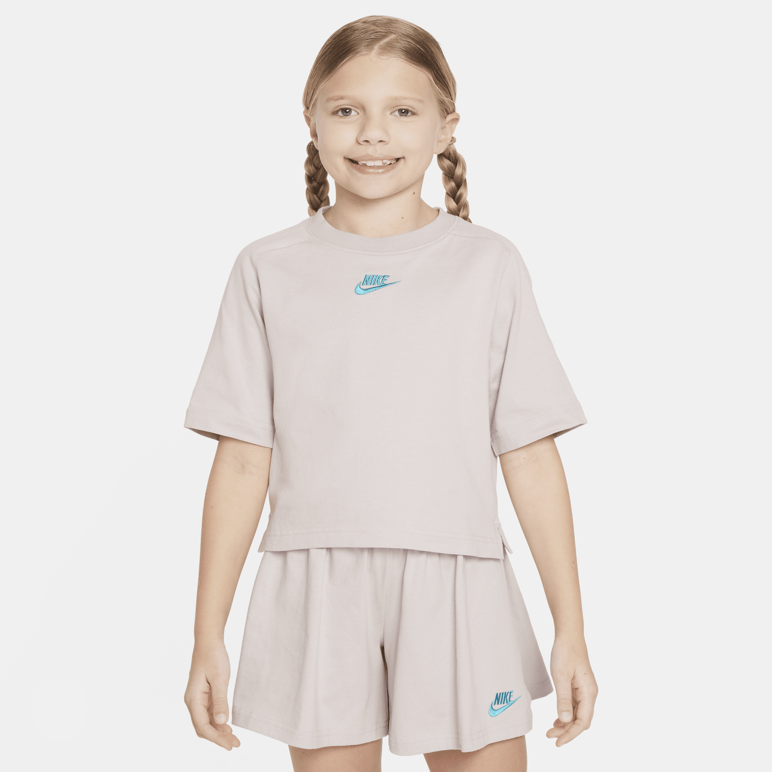 Shop Nike Sportswear Big Kids' (girls') Short-sleeve Top In Purple