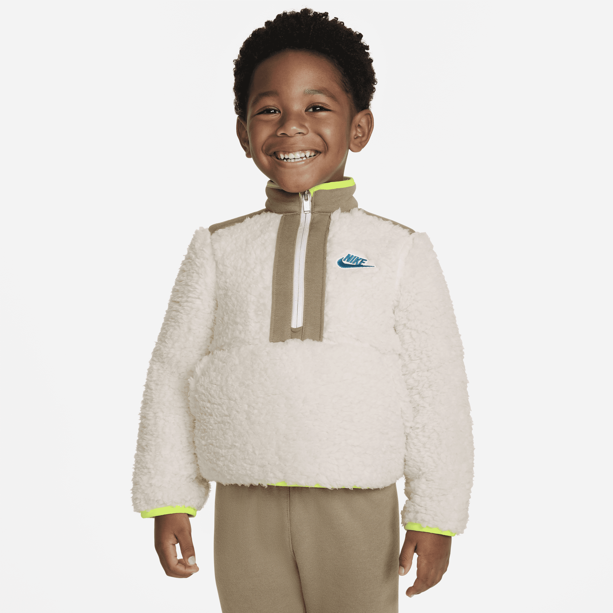 Nike Kids' Sportswear Illuminate Sherpa Half-zip Jacket Toddler Jacket In White
