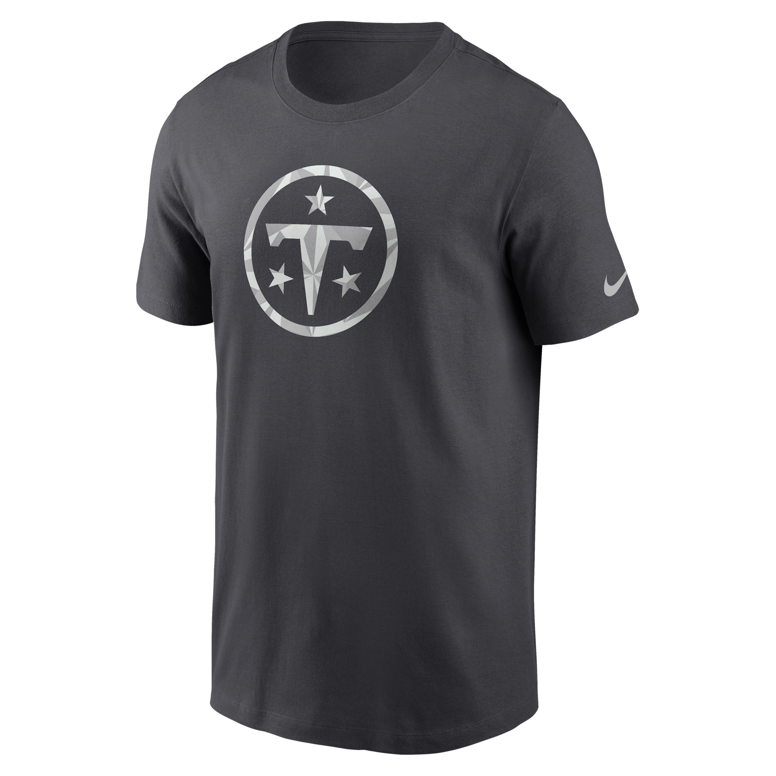Tennessee Titans Fractal Logo Nike Men's NFL T-Shirt in Grey | NP9906F9V-XER