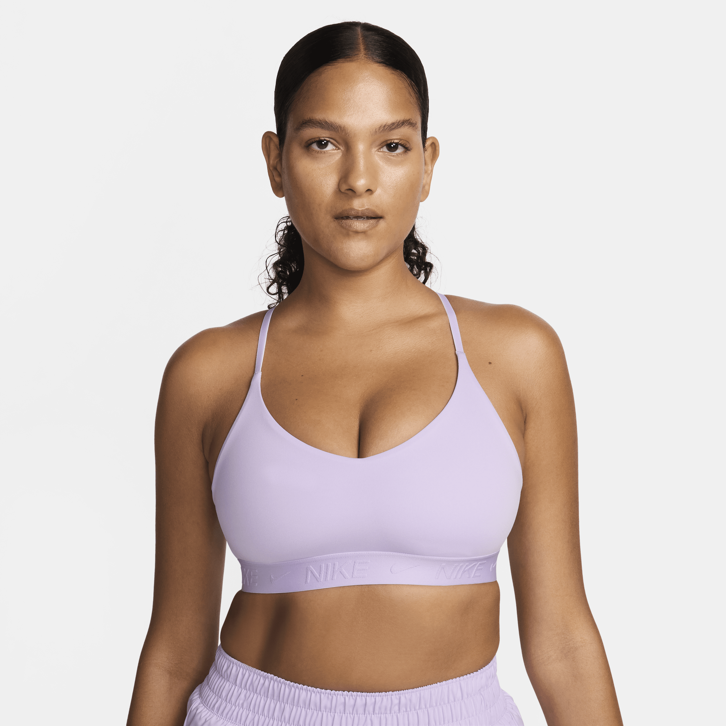 Shop Nike Women's Indy Light Support Padded Adjustable Sports Bra In Purple