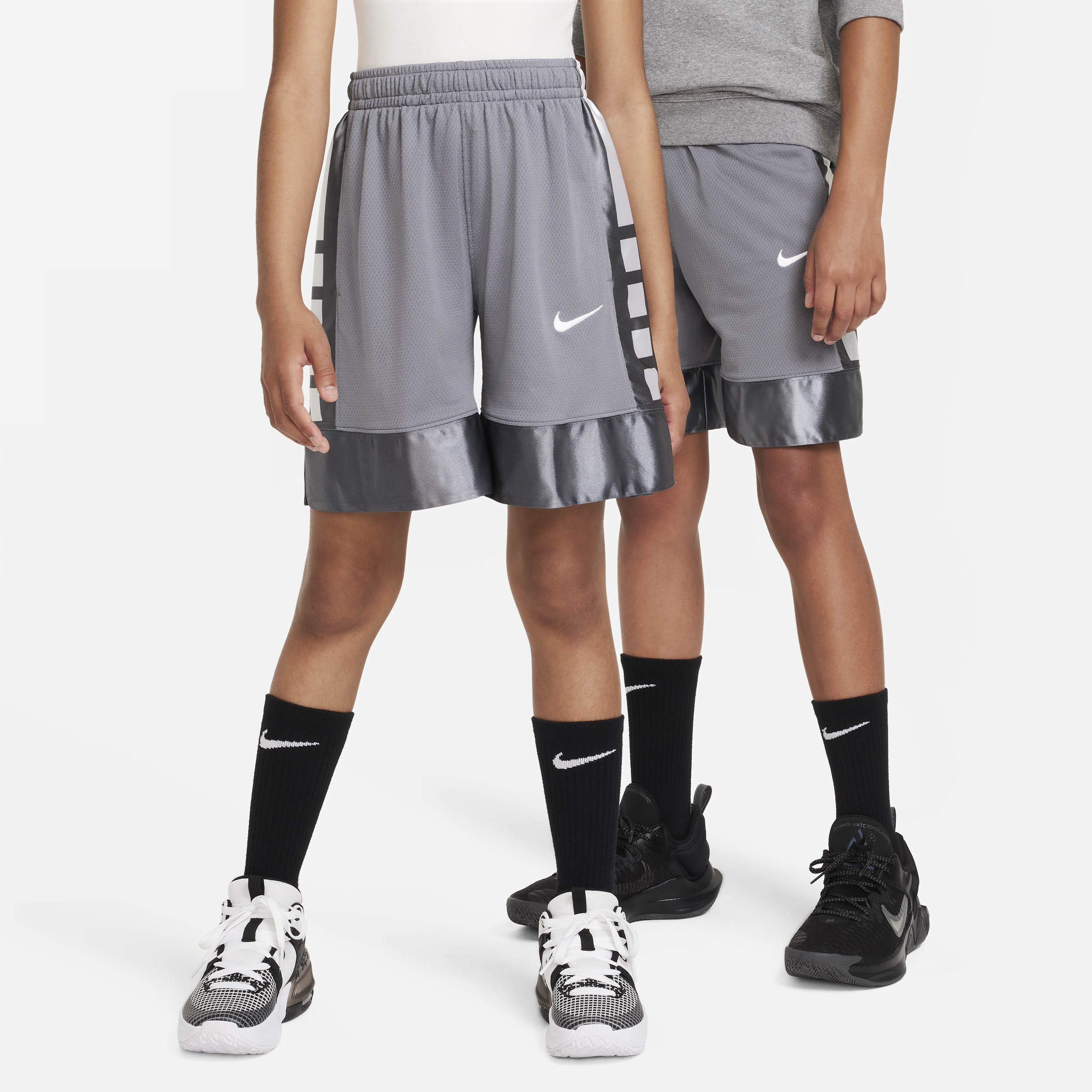 Shop Nike Dri-fit Elite 23 Big Kids' (boys') Basketball Shorts In Grey