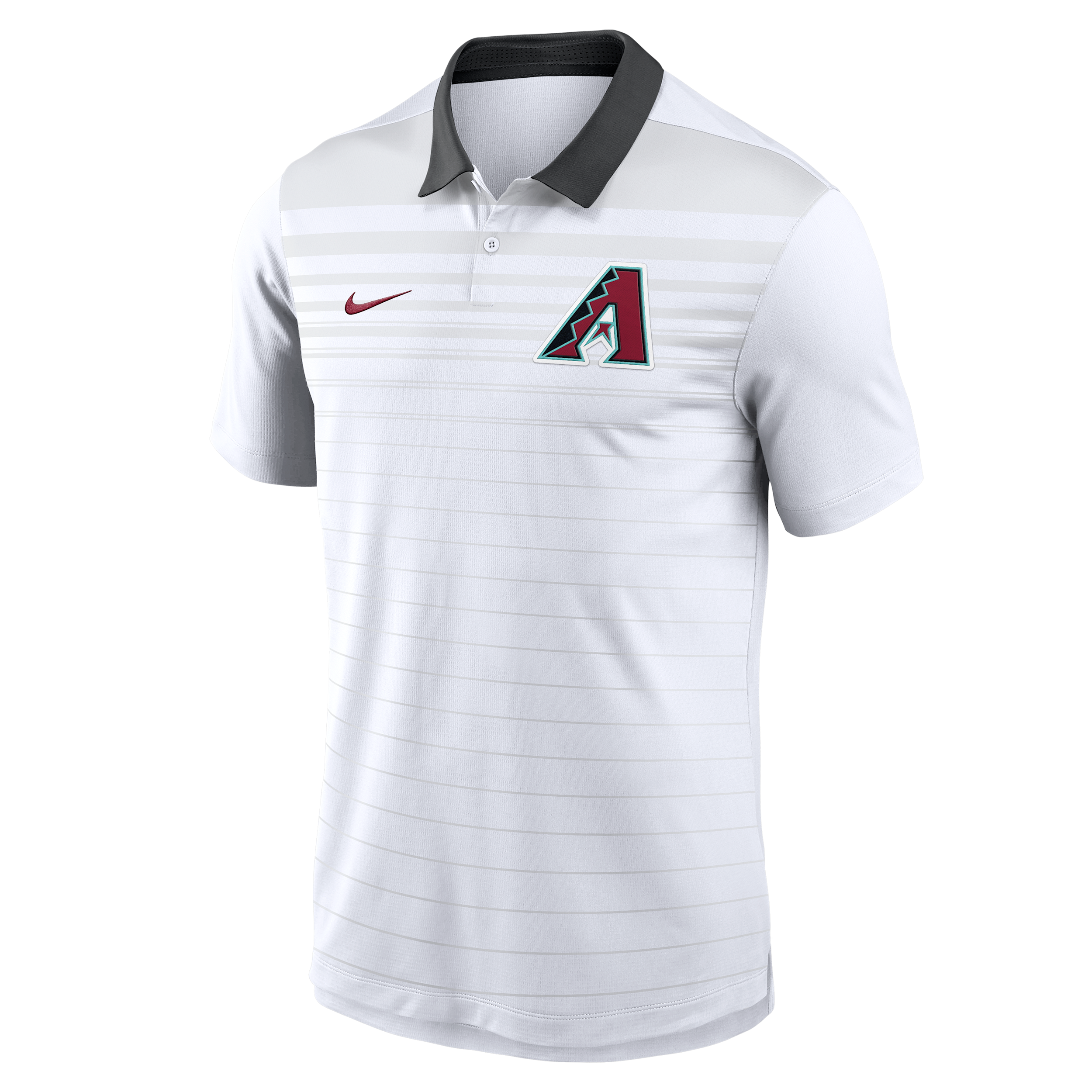 Arizona Diamondbacks Striped Vapor Nike Men's Dri-FIT MLB Polo in White | 00HT064NDQS-B1N